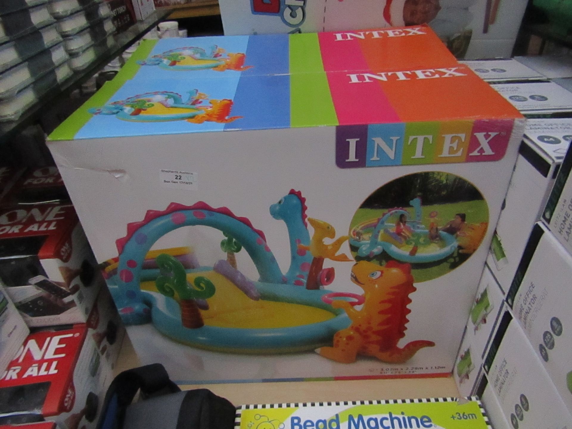 2x Intex - Inflatable Dinoland Play Centre - unchecked & boxed - RRP £40 - total lot RRP £80