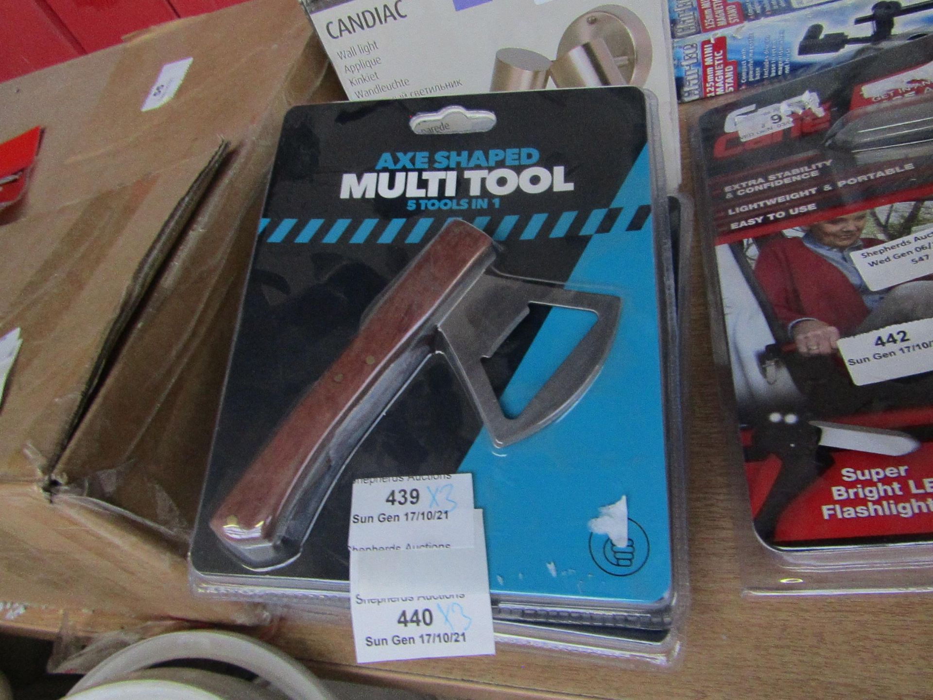 3x Axe Shaped Multitool - 5 Tools in 1 - New & Boxed