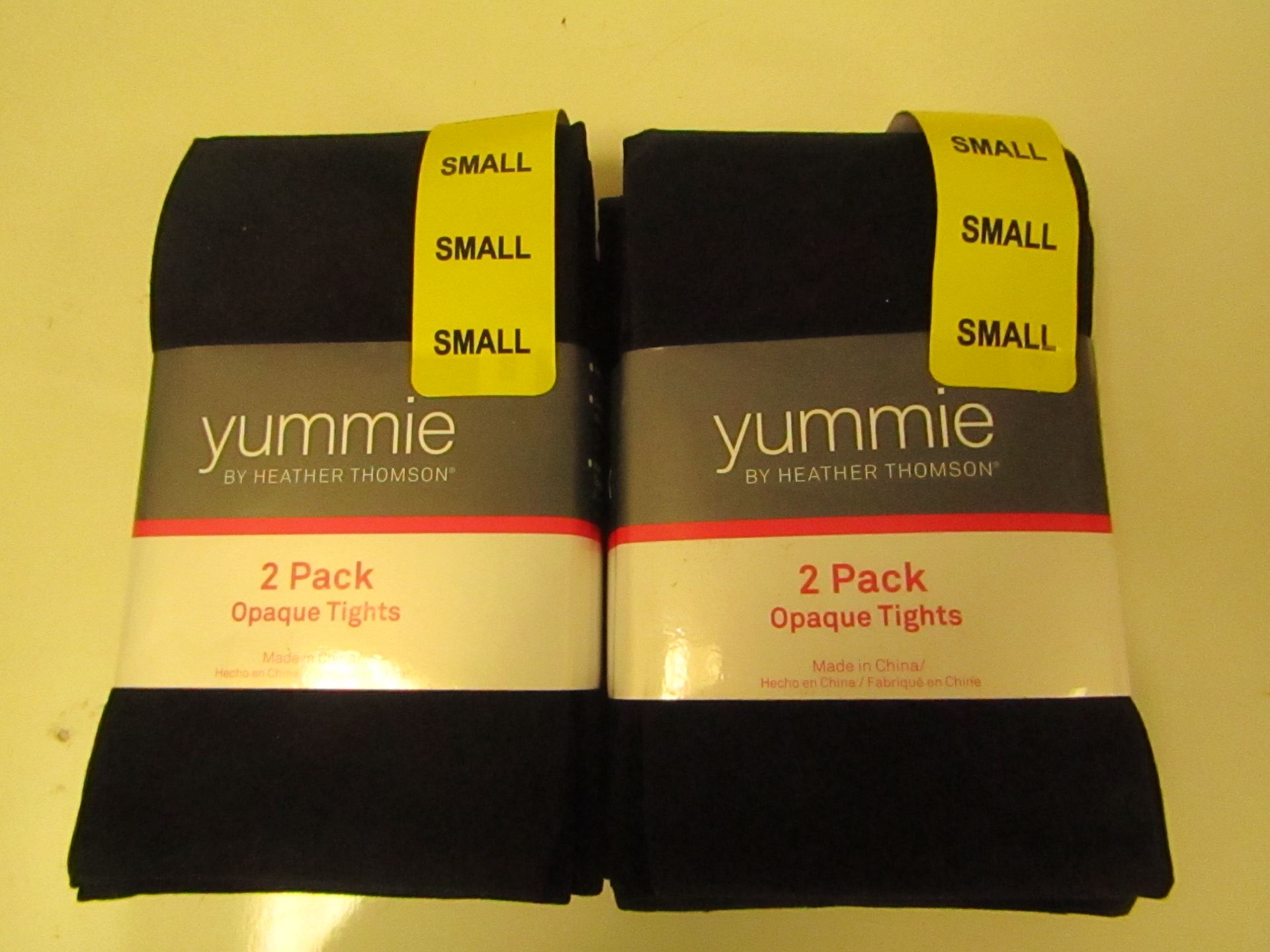 2x Packs of 2 Yummie opaque tights,Black size S, new & packaged