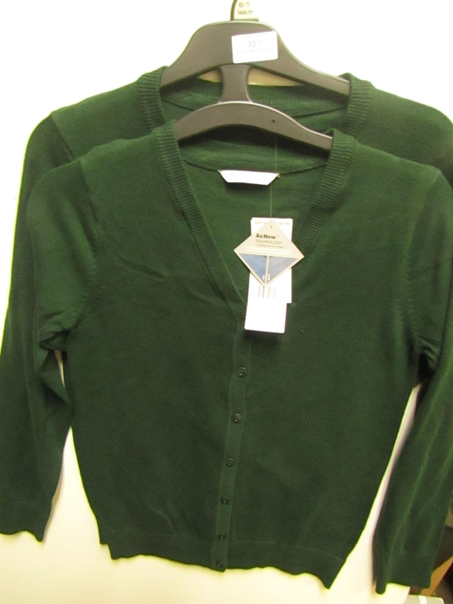 10 X F&F Girls Green School Cardigans Aged 10-11 yrs new With Tags