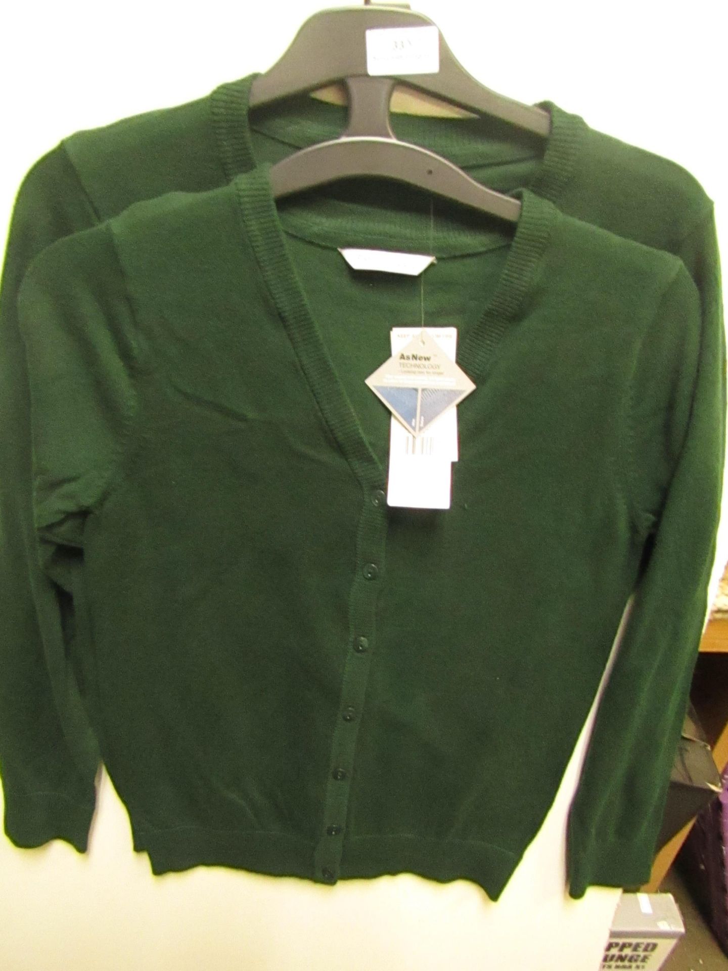 10 XF&F Girls Green School Cardigans Aged 10-11 yrs new With Tags