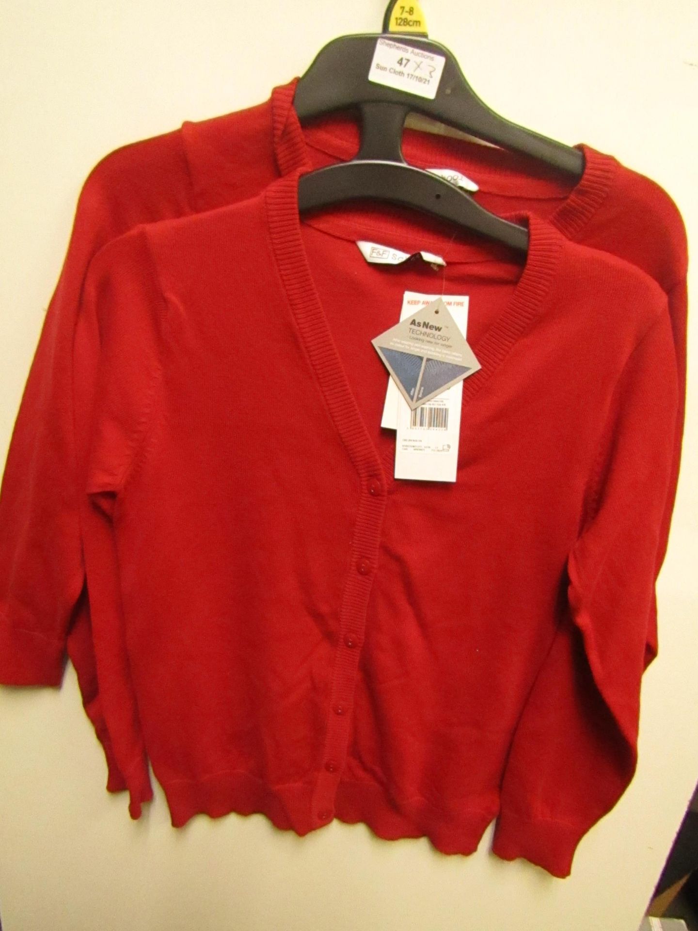 10 X F&F Girls Red School Jumpers Aged 7-8yrs New With Tags