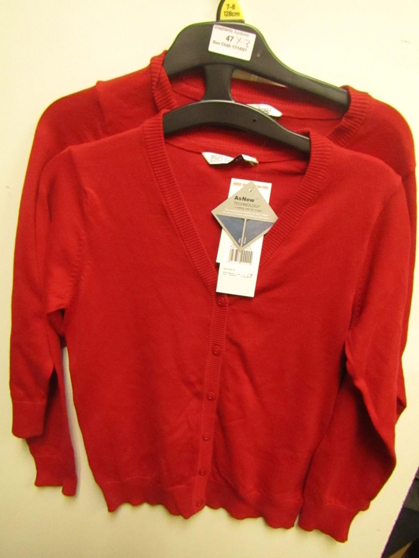 6 X F&F Girls Red School Jumpers Aged 7-8yrs New With Tags