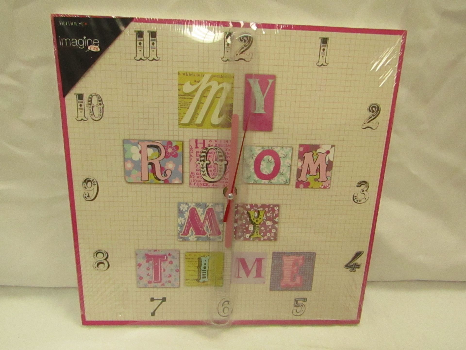 Arthouse - Patchwork Hearts Clock 30x30cm - Unused & Boxed.