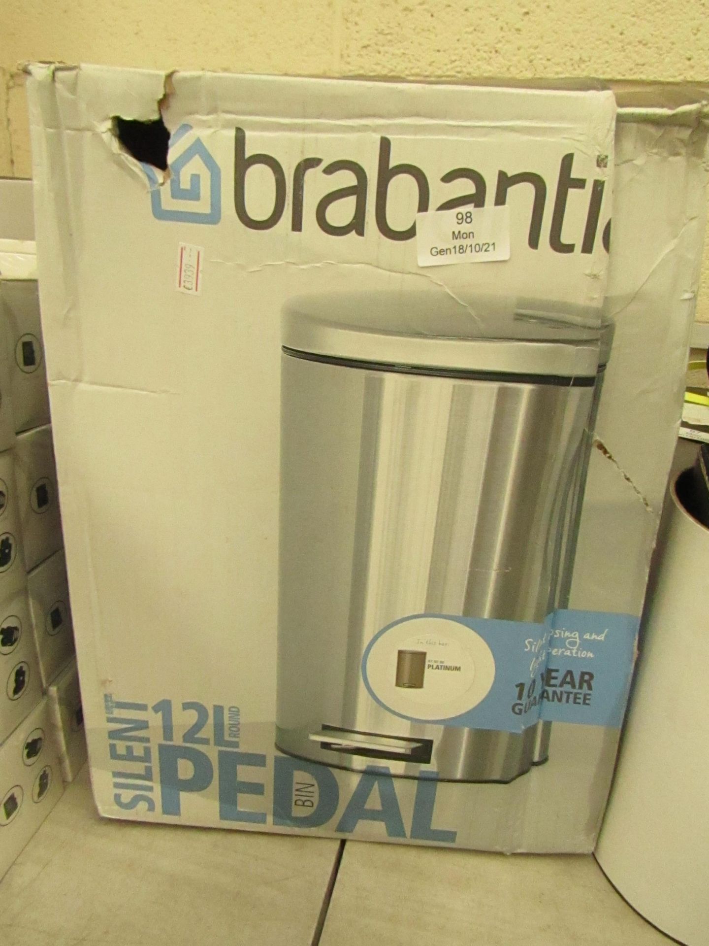 Brabantia - 12L Round Pedal Bin - Unchecked & Boxed.