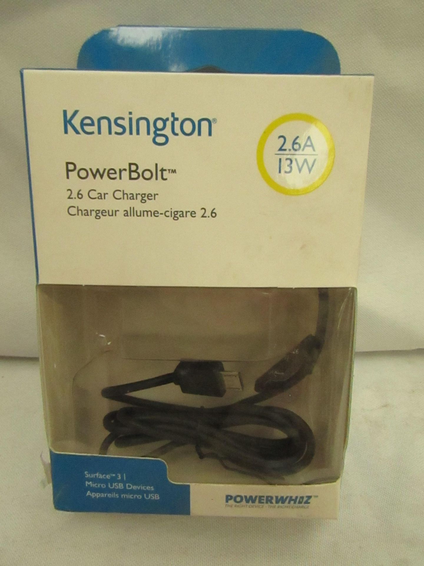 5x Kensington PowerBolt 2.6 13w Car Charger (made for Surface 3) with 3ft Cable  | New & Packaged.