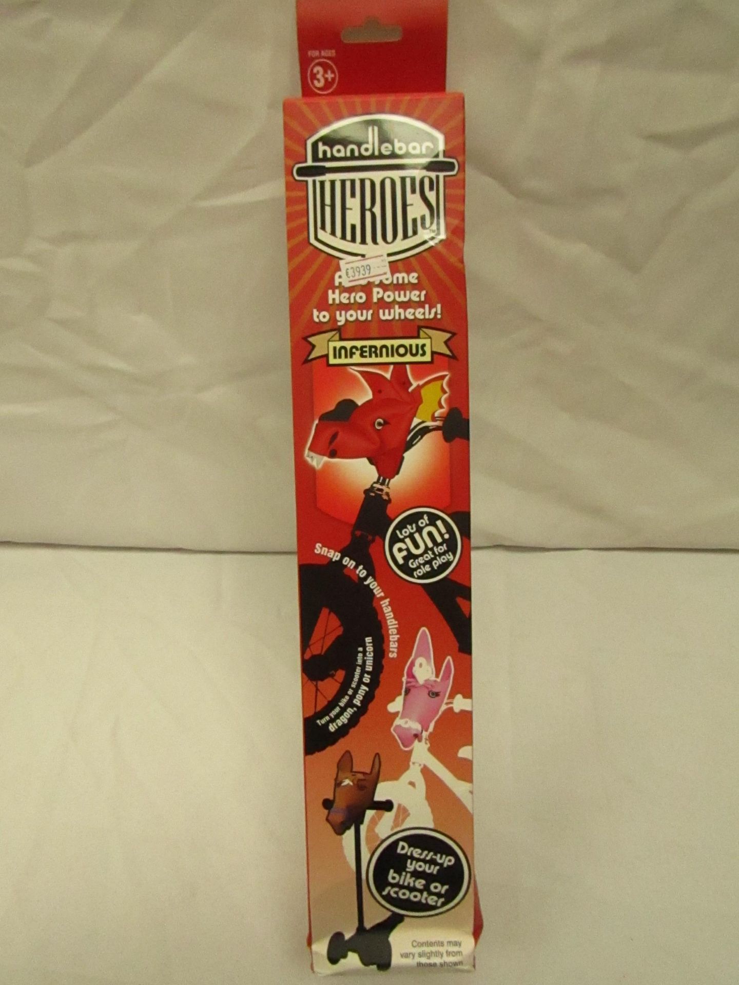 Handlebar Heros - Dress-Up Your Bike or Scooter ( Infernious Red Dragon ) - Unused & Boxed.