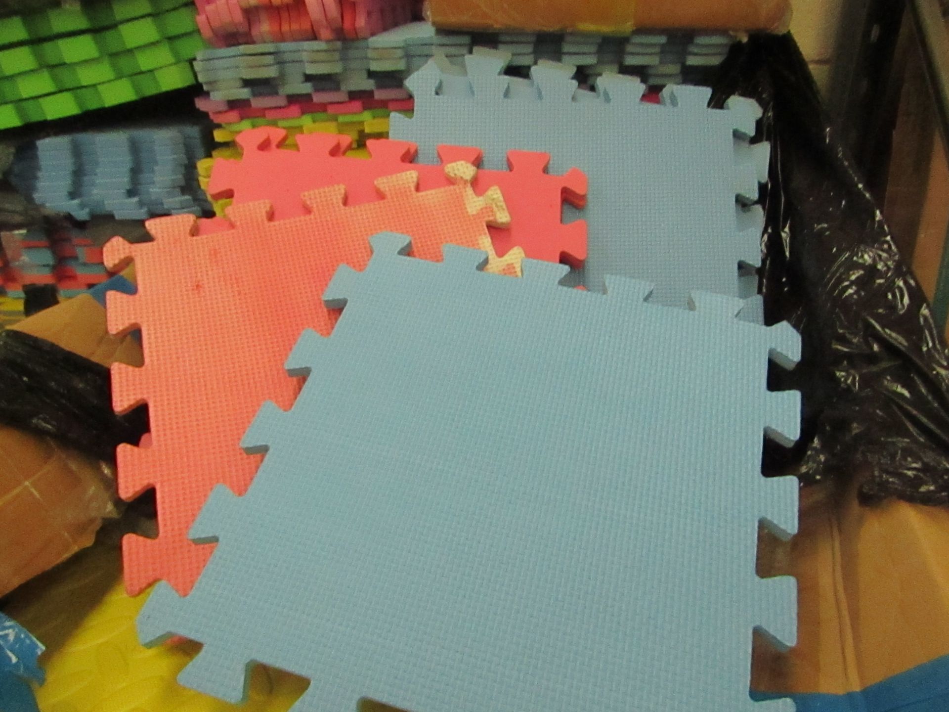 10x Square Foam Floor Mats - Sizes & Colours May Vary - Unused.