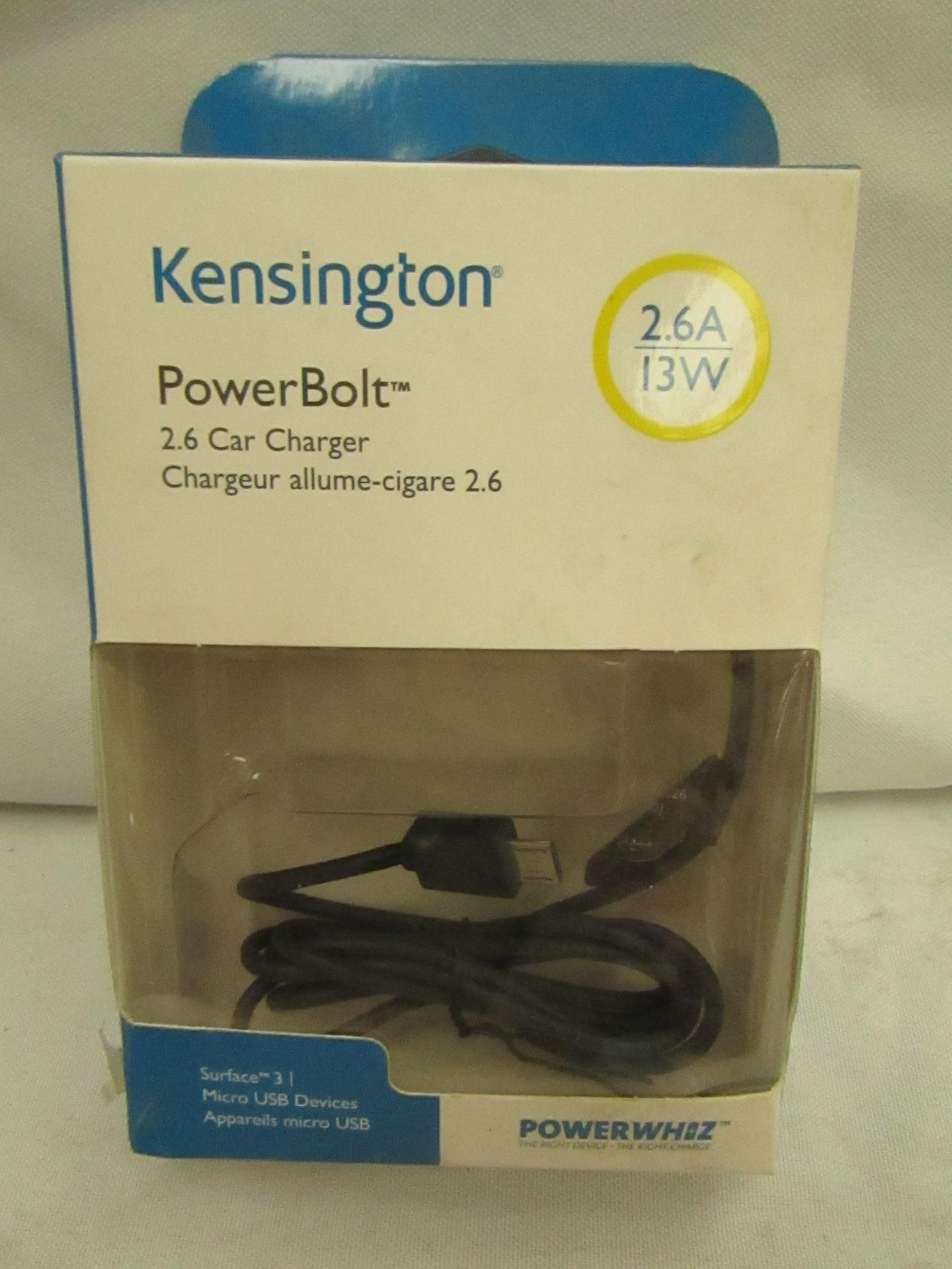 5x Kensington PowerBolt 2.6 13w Car Charger (made for Surface 3) with 3ft Cable  | New & Packaged.