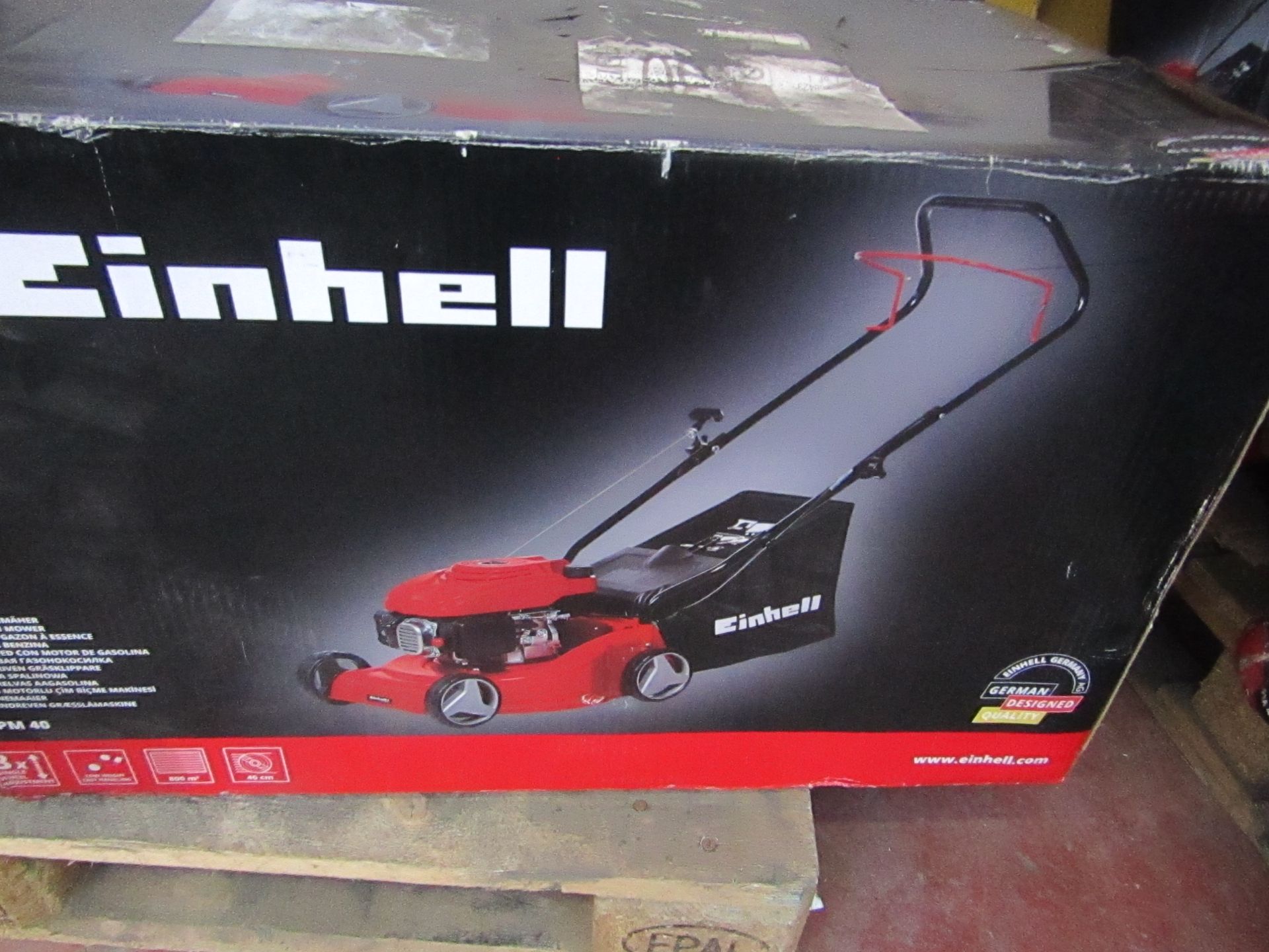 1x Einhell GC-PM 40/1 40cm petrol lawn mower - unchecked & boxed ( box is damaged ) - If unsure