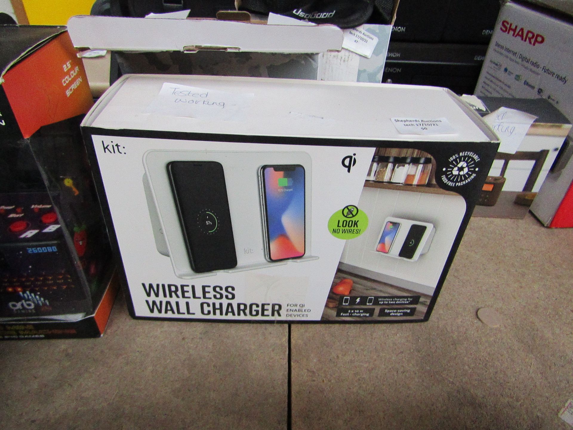 Kit Wireless Wall Charger - Tested Working & Boxed - RRP £60