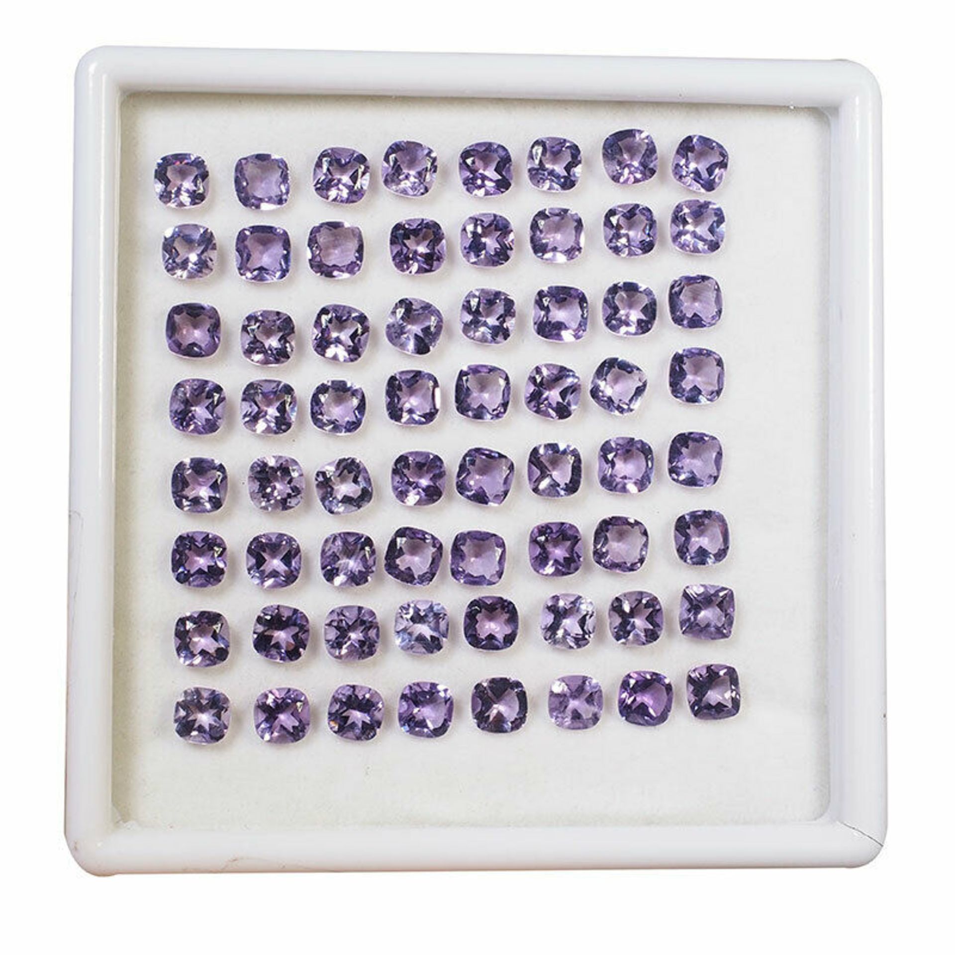 IGL&I Certified - Natural Brazilian Amethyst - 54.25 Carats - 65 Pieces - Cushion cut - Average