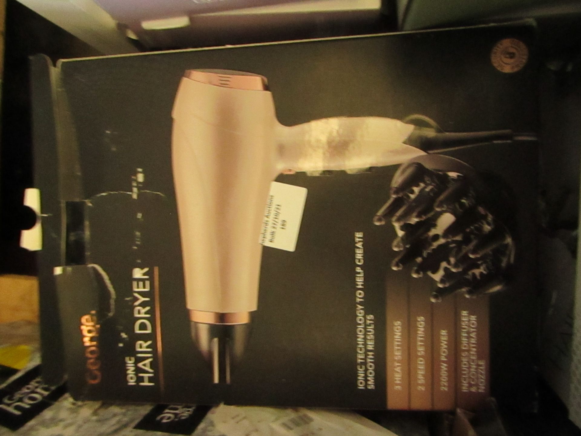 | 1X | 2200W IONIC HAIR DRYER | UNCHECKED & BOXED | NO ONLINE RESALE | RRP £15 | LOAD REF