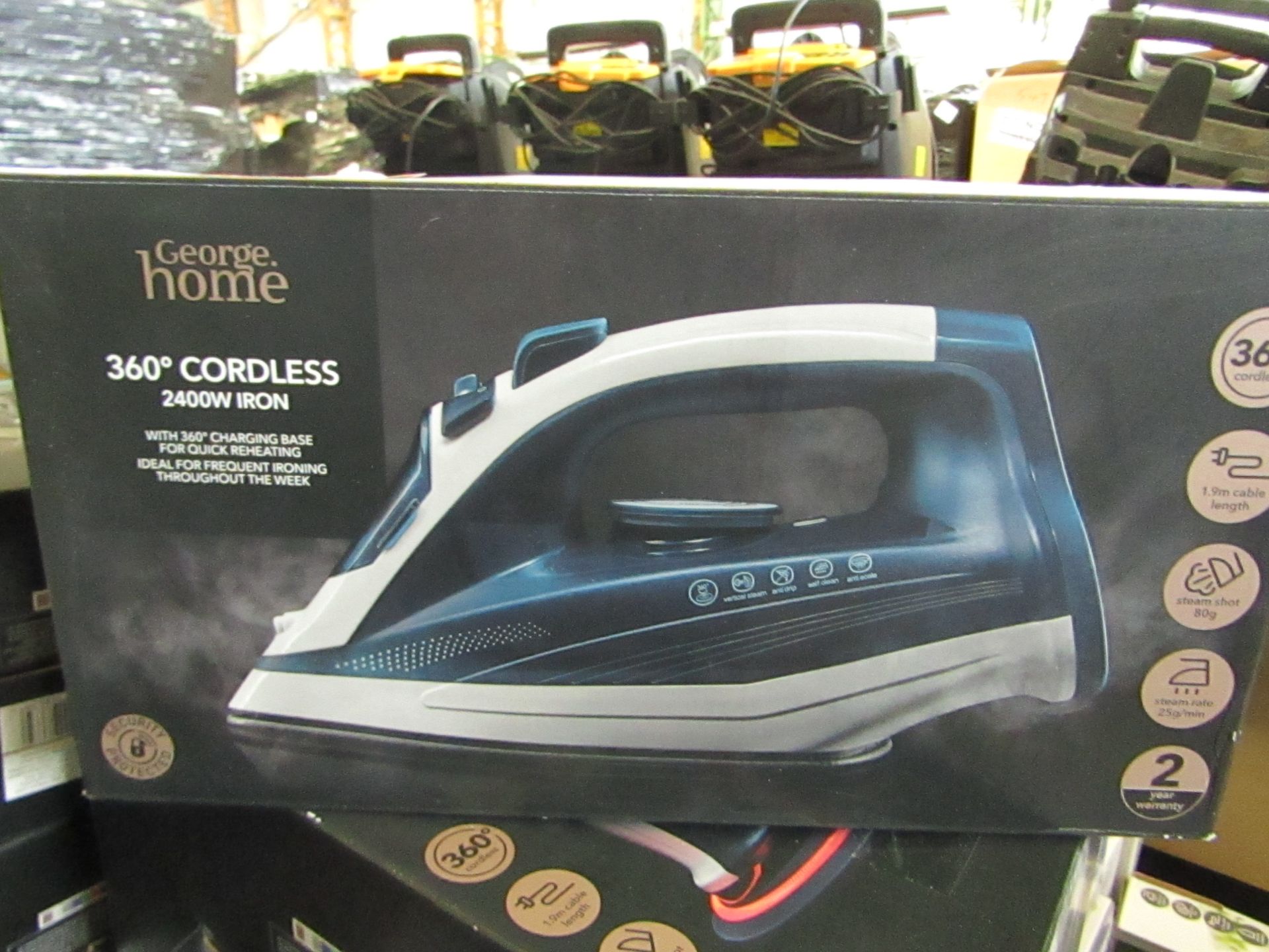 | 5X | 360 CORDLESS 2400W IRON | UNCHECKED & BOXED | NO ONLINE RESALE | RRP £20 | TOTAL LOT RRP £100