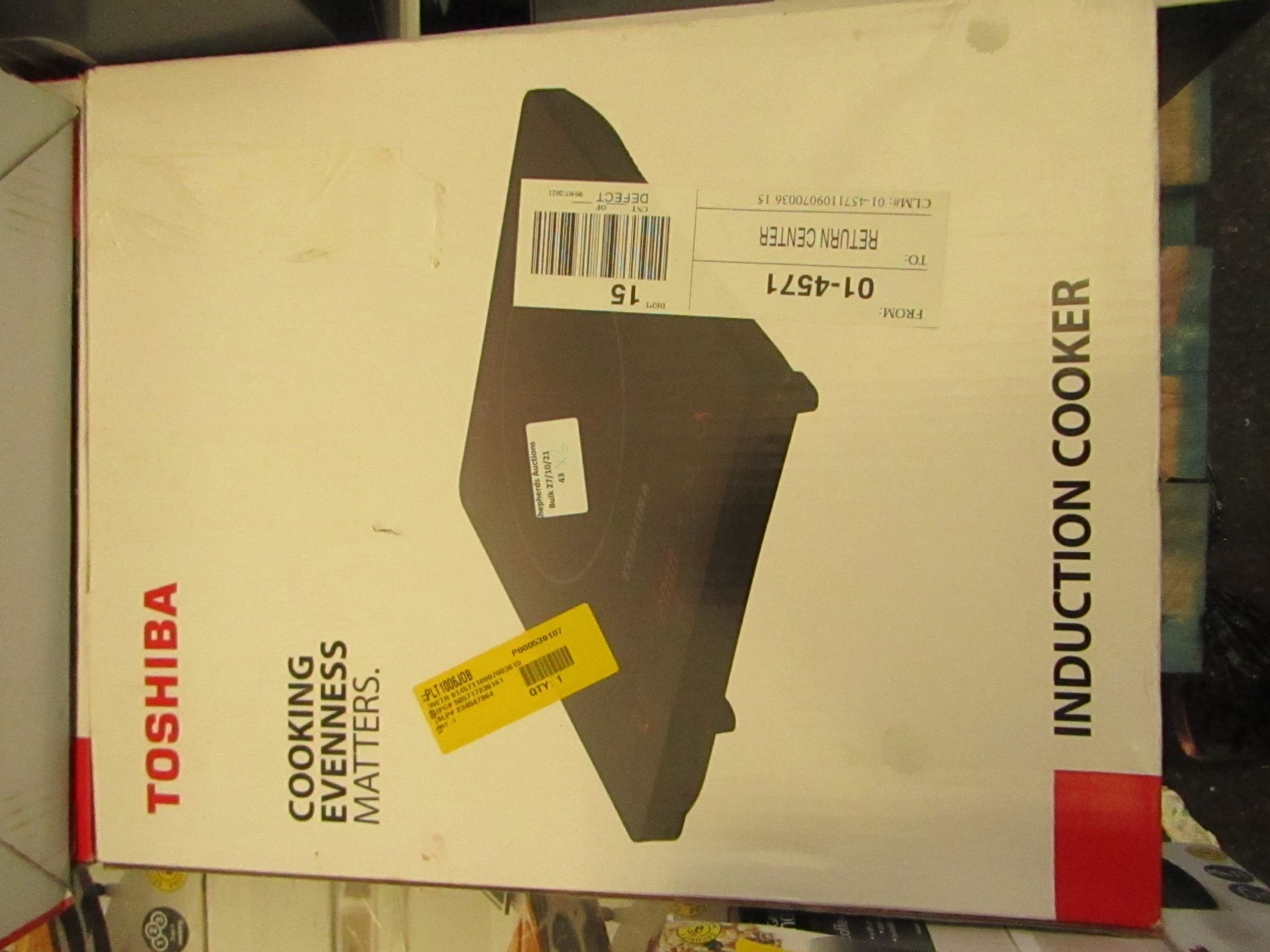 | 3X | TOSHIBA INDUCTION COOKER | UNCHECKED & BOXED | NO ONLINE RESALE | RRP £35 | TOTAL LOT RRP £