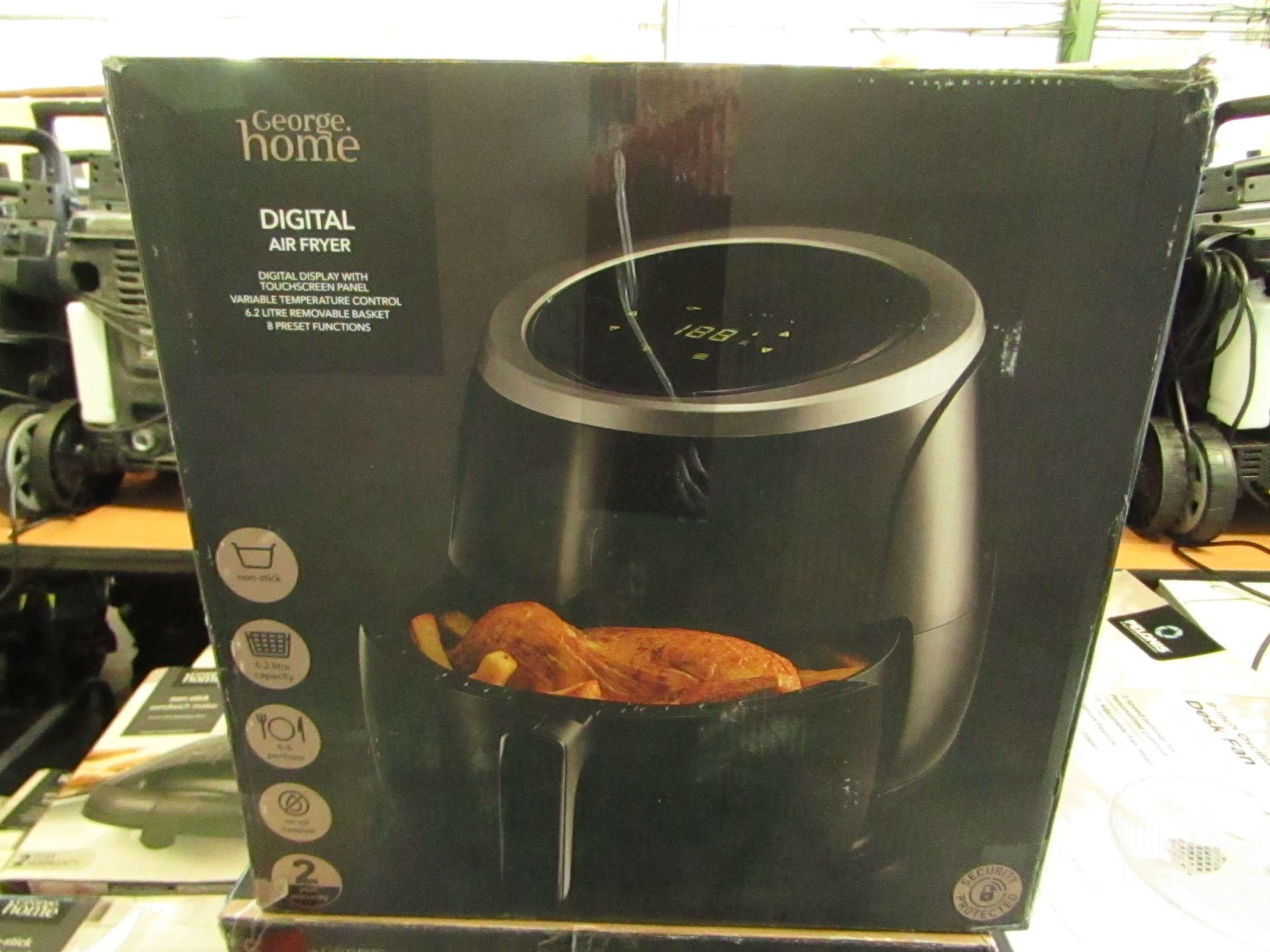 | 2X | 6.2L NON-STICK DIGITAL AIR FRYER | UNCHECKED & BOXED | NO ONLINE RESALE | RRP £55 | TOTAL LOT