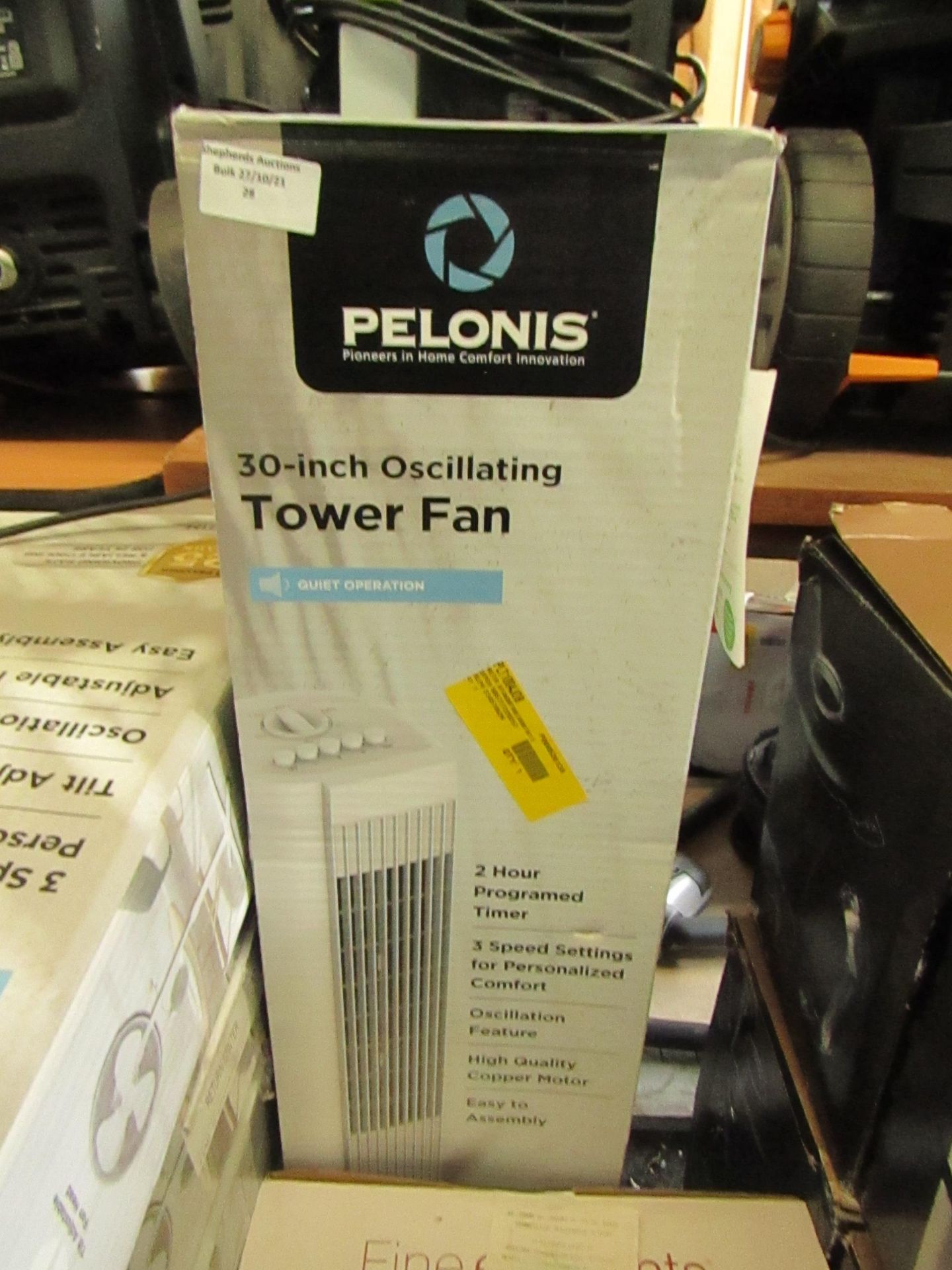 | 1X | PELONIS 30" OSCILLATING TOWER FAN | UNCHECKED & BOXED | NO ONLINE RESALE | RRP £17.50 |