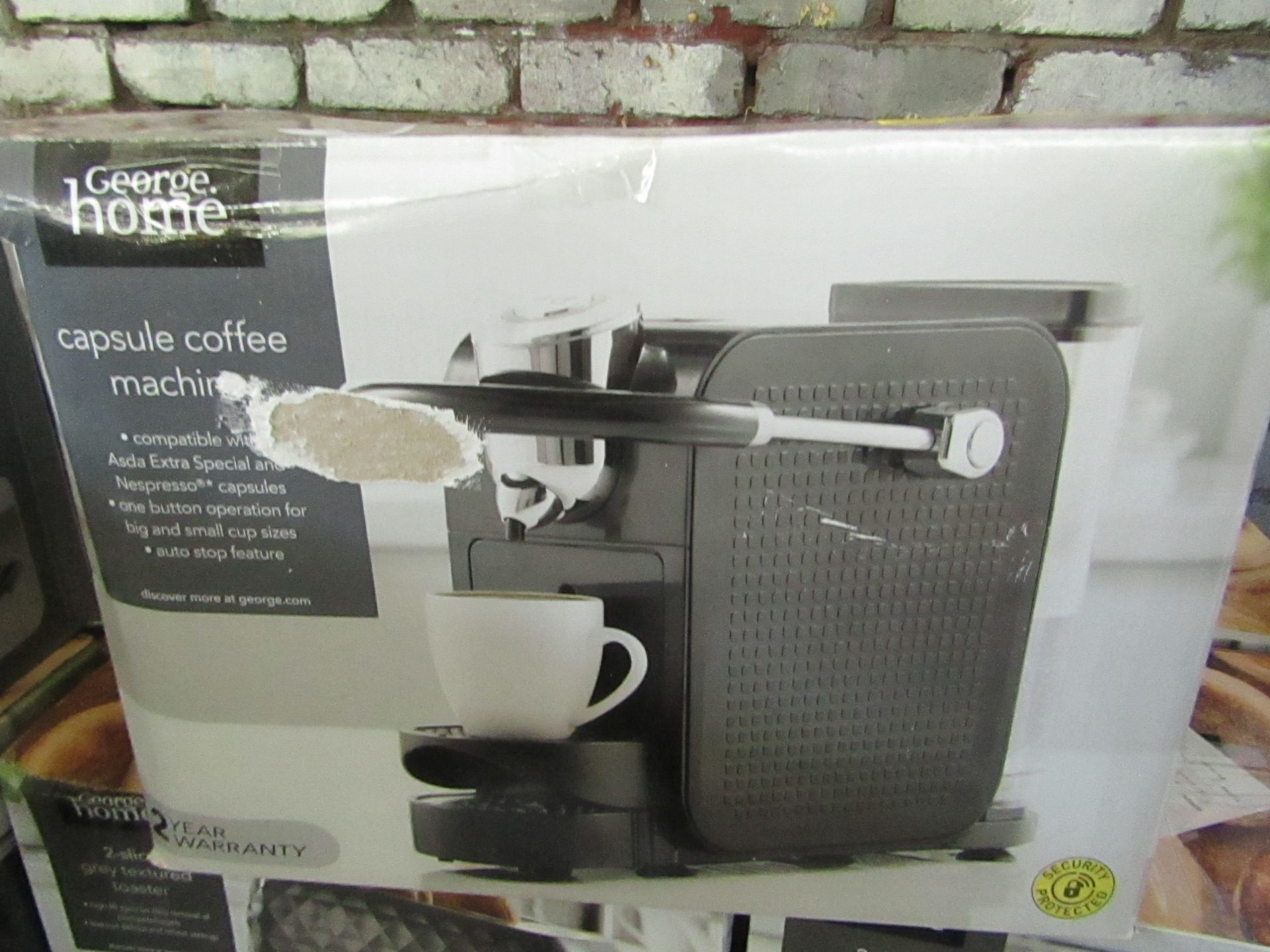| 1X | CAPSULE COFFEE MACHINE | UNCHECKED & BOXED | NO ONLINE RESALE | RRP £60 | LOAD REF