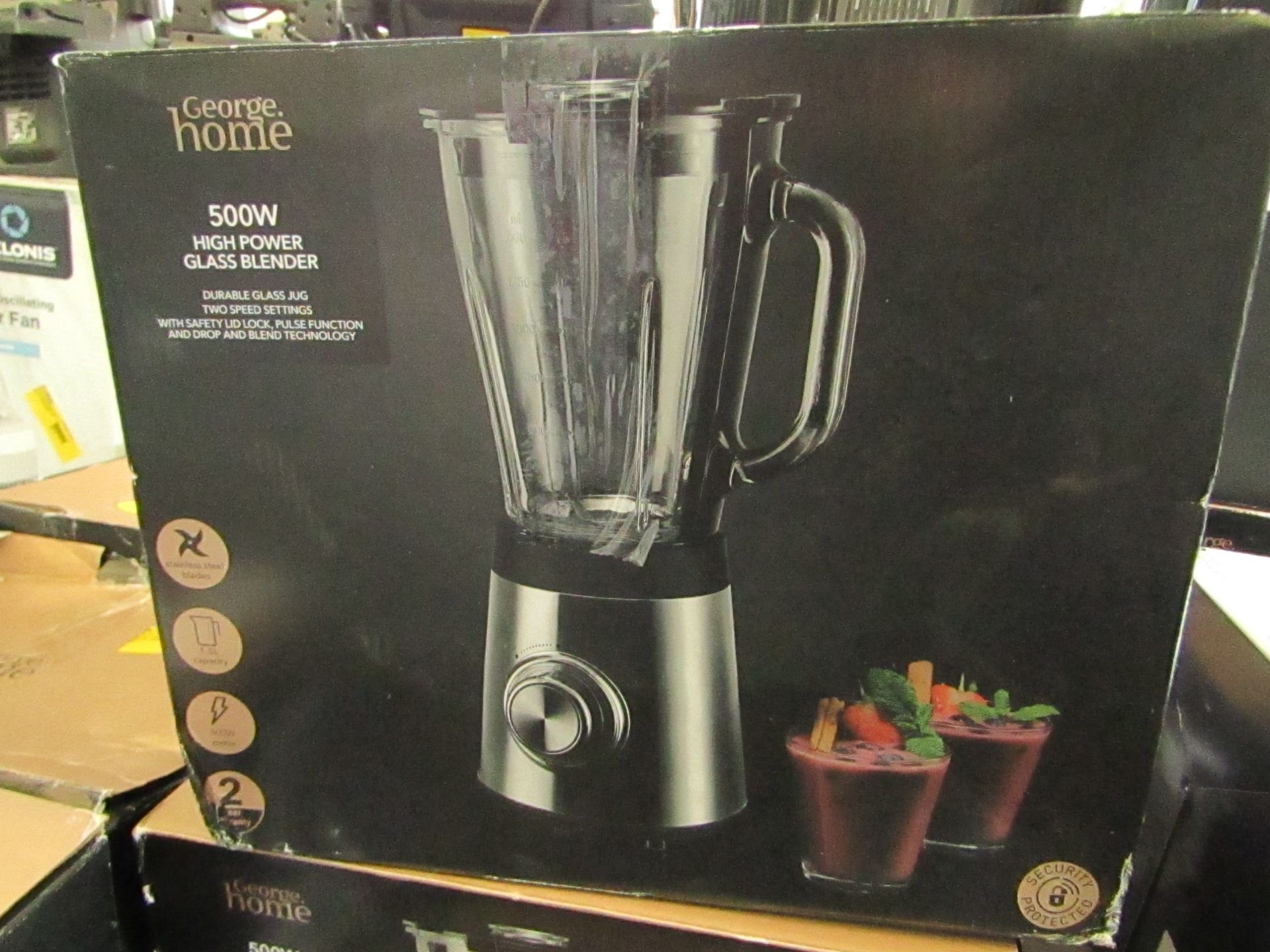 | 2X | 500W 1.5L STAINLESS STEEL HIGH POWER GLASS BLENDER | UNCHECKED & BOXED | NO ONLINE RESALE |