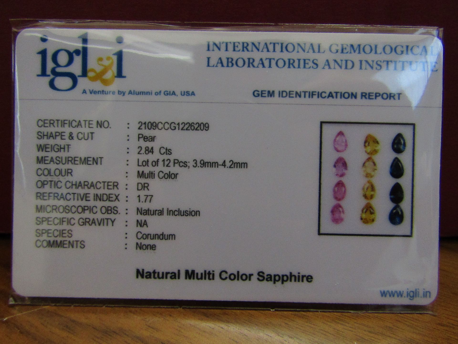 IGL&I Certified - Natural Srilanka Sapphires - VVS Clarity -  (Unheated Untreated) - 12 Pieces - - Image 2 of 3
