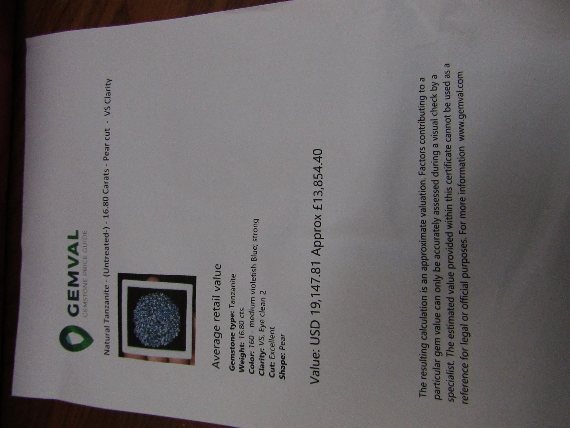 IGL&I Certified - Natural Tanzanite - 16.80 Carats - 136 Pieces - Pear shape - Average retail - Image 3 of 3