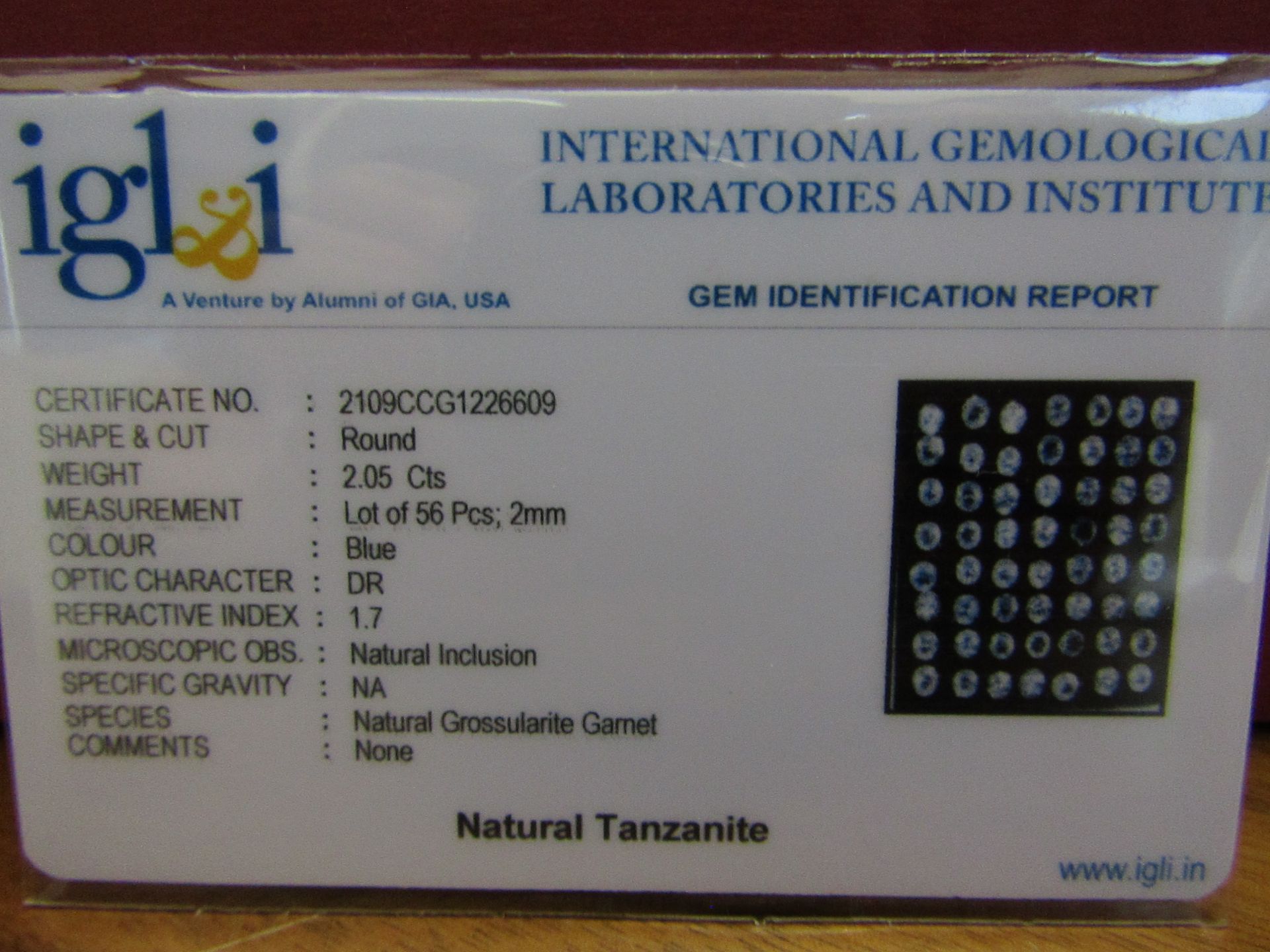 IGL&I Certified - Natural Tanzanite - 2.05 Carats - 56 Pieces - Diamond round cut - Average retail - Image 2 of 3