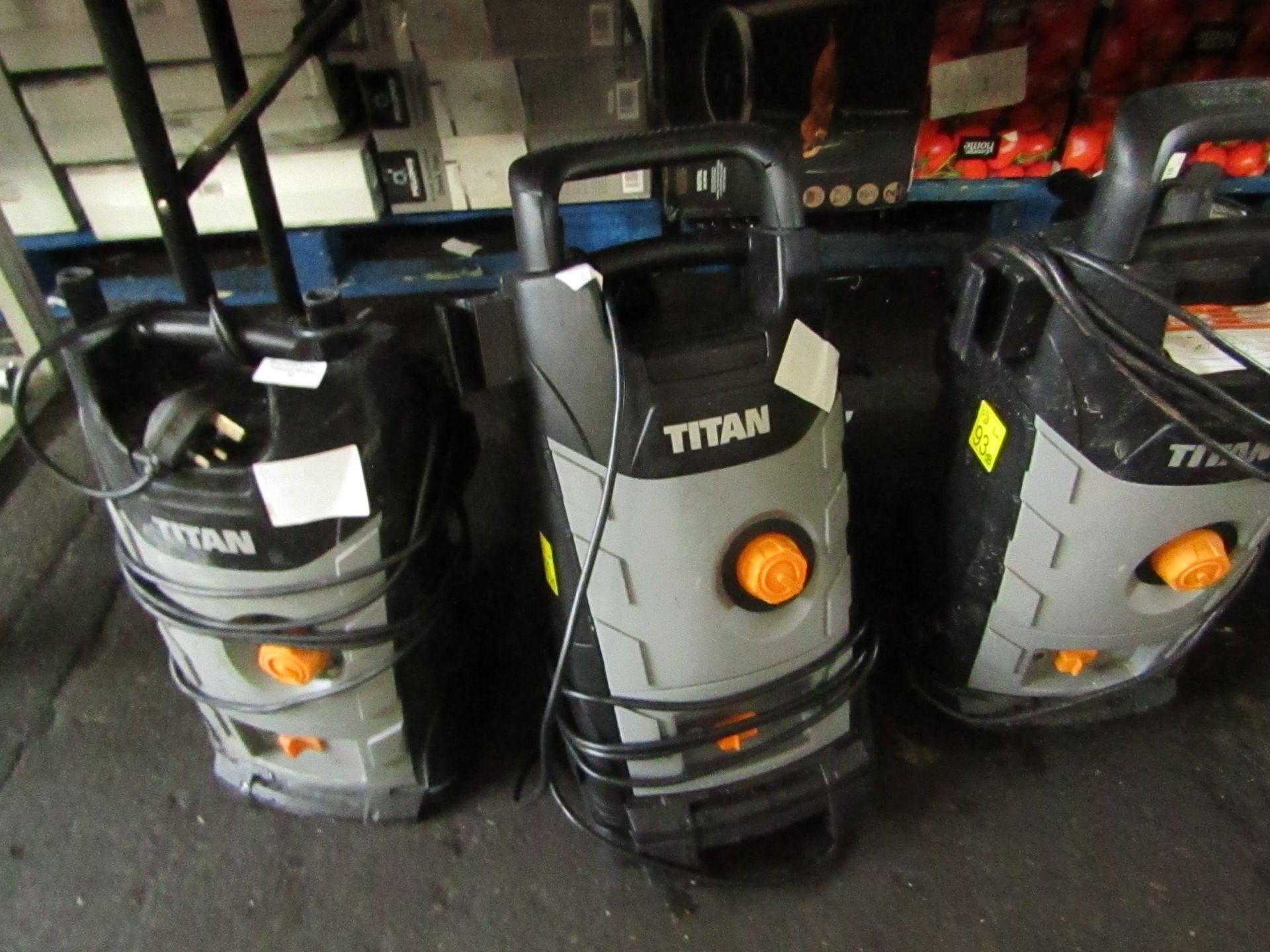 Titan - 1800w High Pressure Washer - TTB1800PRW - Item Power On - Please Note No Attachment Present.