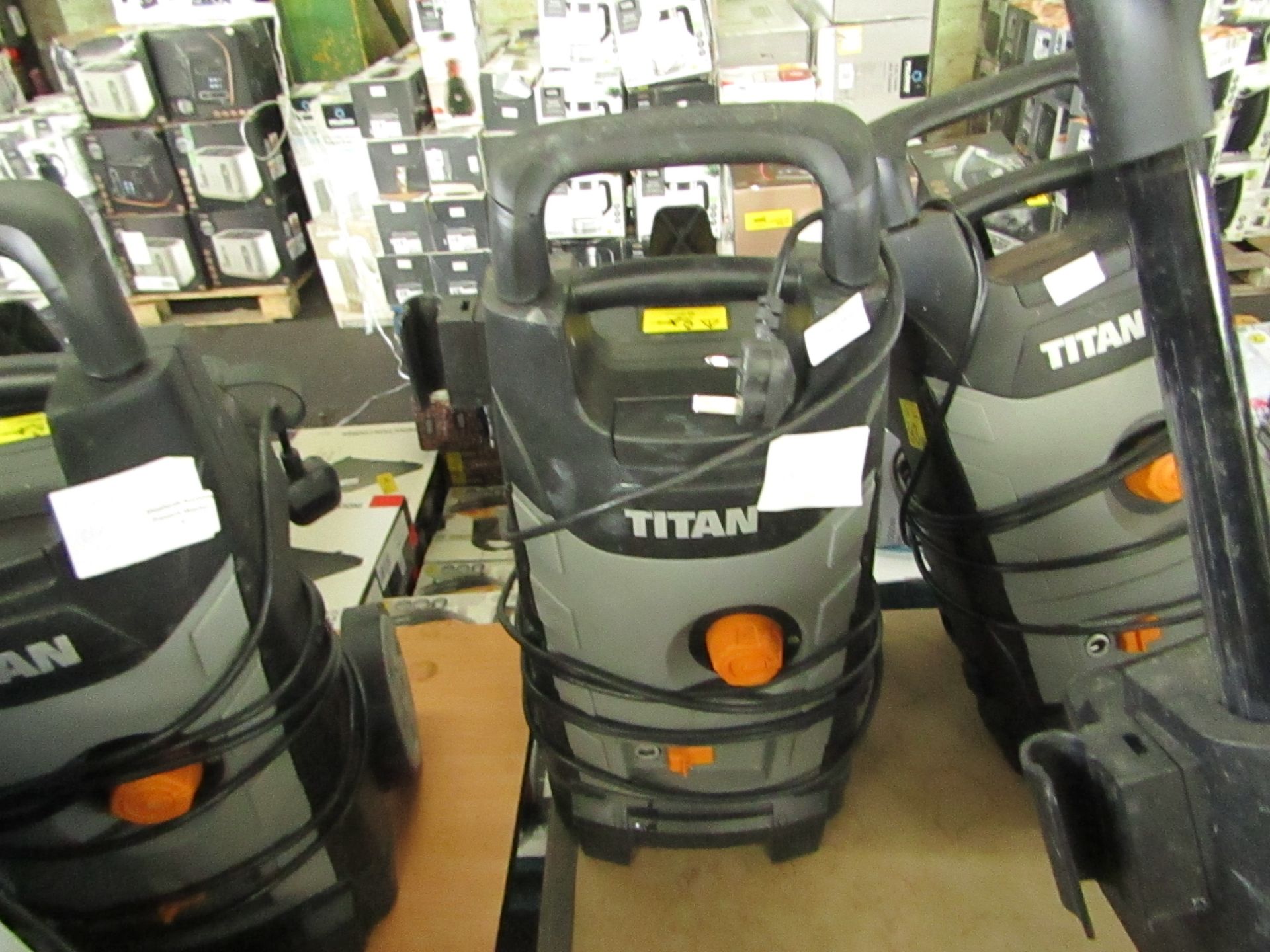 Titan - 1800w High Pressure Washer - TTB1800PRW - Item Power On - Please Note No Attachment Present.