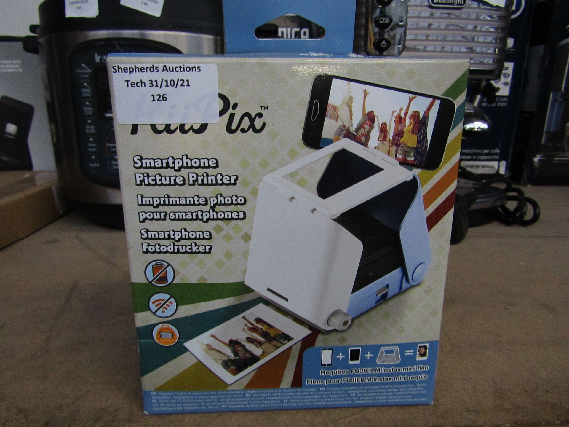 Kiipix instant photo printer, unchecked and boxed