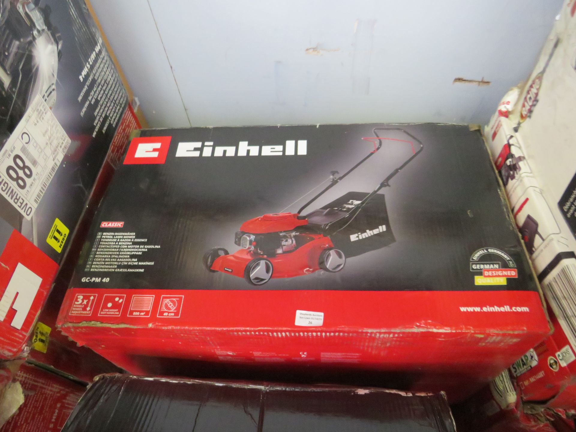 1x Einhell - Petrol Lawn Mower GC-PM 40 S - Unchecked and untested - RRP £289. @ HolyDogWater.