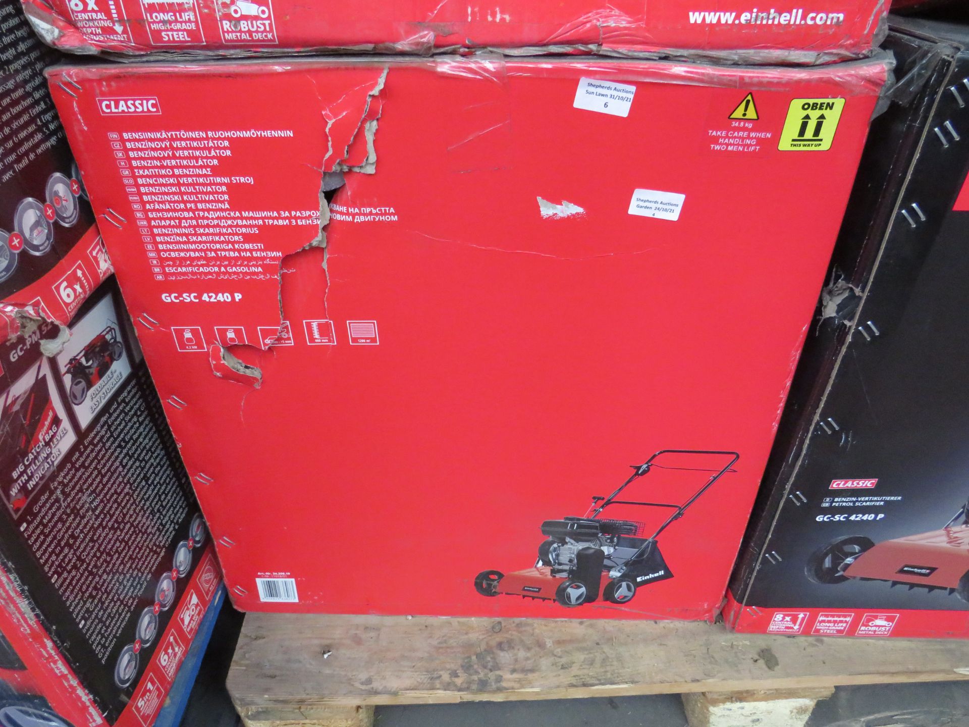 1x Einhell - GC-SC 4240 P Petrol lawn Scarifier - Unchecked and Untested. RRP £388. @ Toolstation.