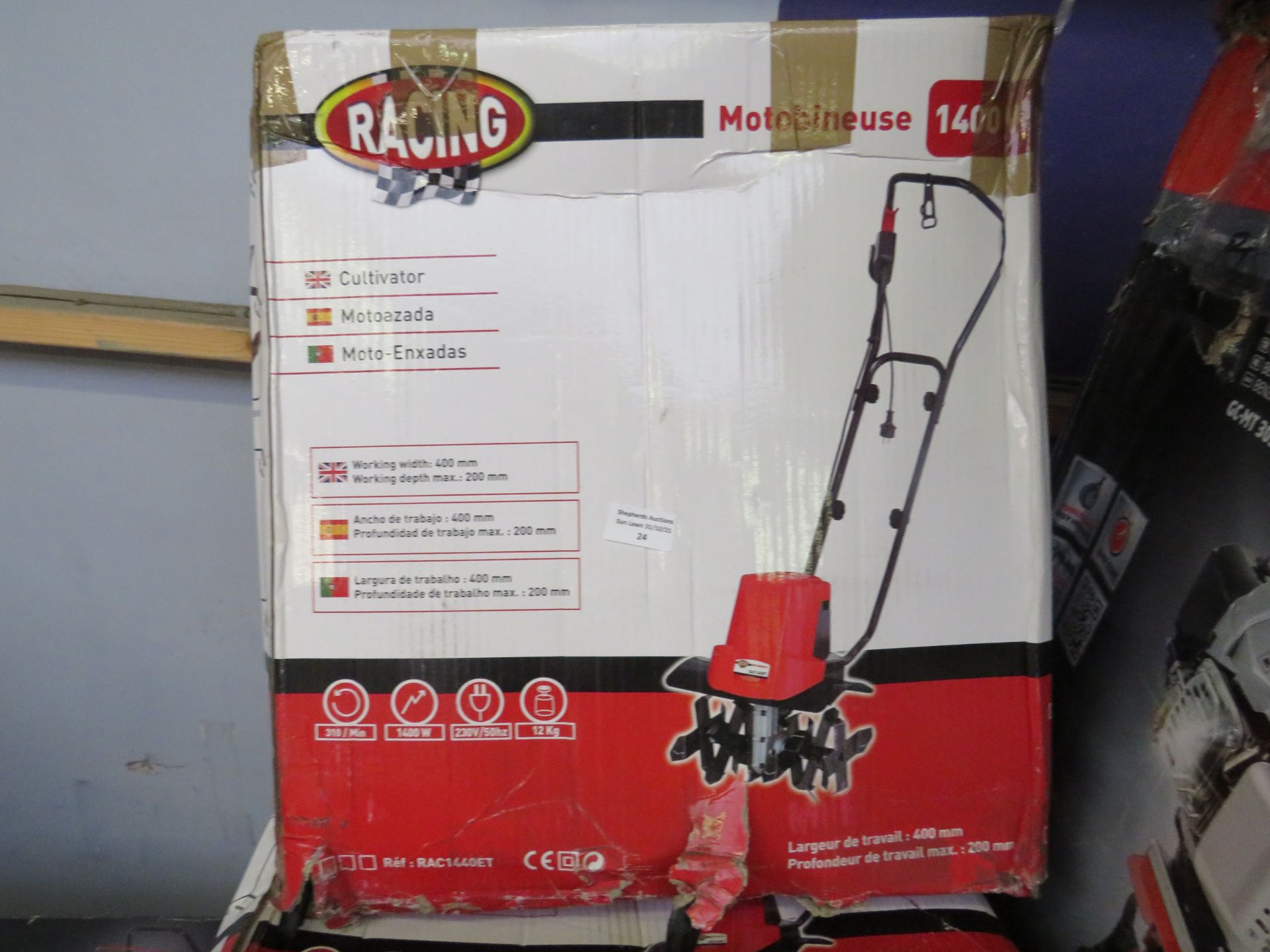 1x Racing - Corded 1400w Electric Cultivator - RAC1440ET - Unchecked and Untested - RRP £130 @ Leroy