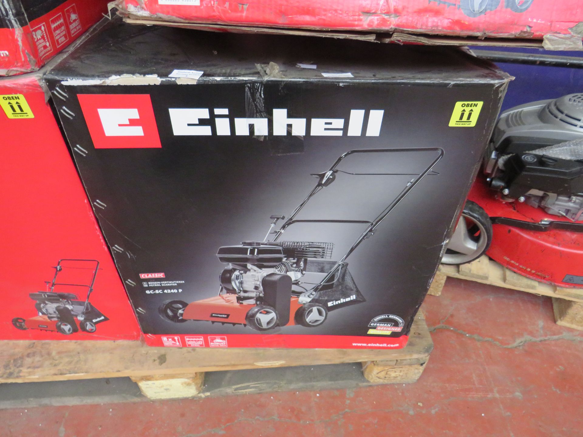 1x Einhell - GC-SC 4240 P Petrol lawn Scarifier - Unchecked and Untested. RRP £388. @ Toolstation.