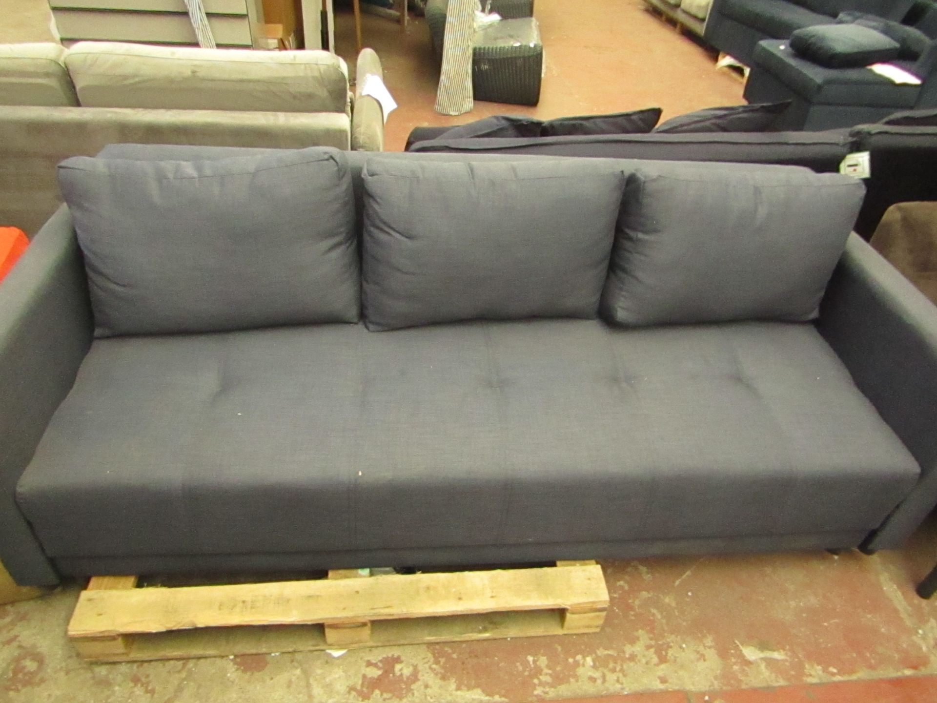 | 1X | MADE.COM 3 SEATER FABRIC SOFABED | NO MAJOR DAMAGE (PLEASE NOTE, THIS DOES NOT PROVIDE ANY