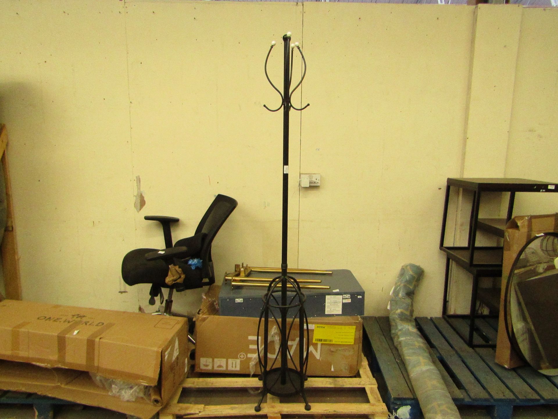 | 1X | COX AND COX INDUSTRIAL STANDING COAT & UMBRELLA STAND | GOOD CONDITION, FEW MARKS & BALL ON