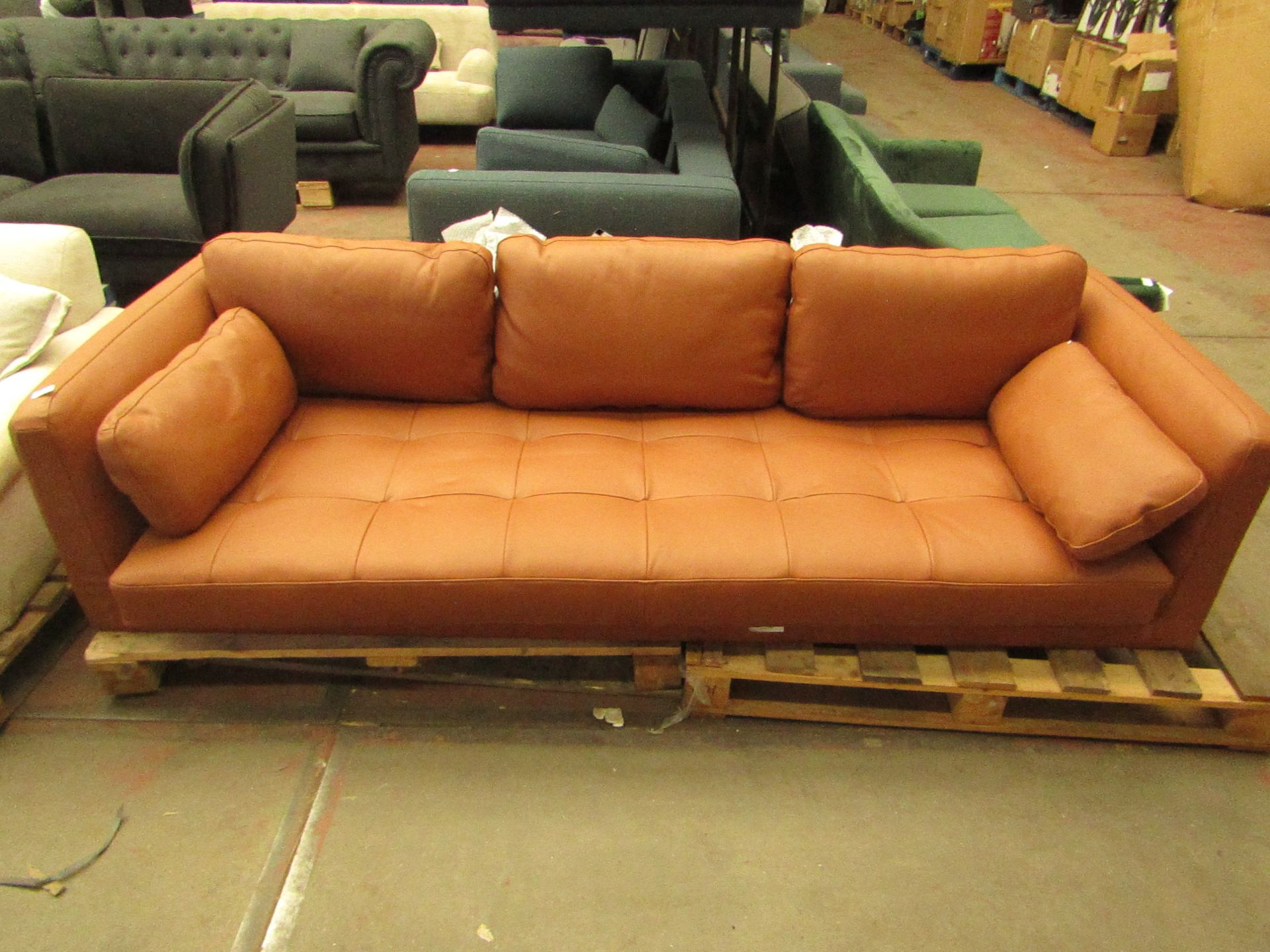 | 1X | MADE.COM 3 SEATER LEATHER SOFA | NO MAJOR DAMAGE (PLEASE NOTE, THIS DOES NOT PROVIDE ANY