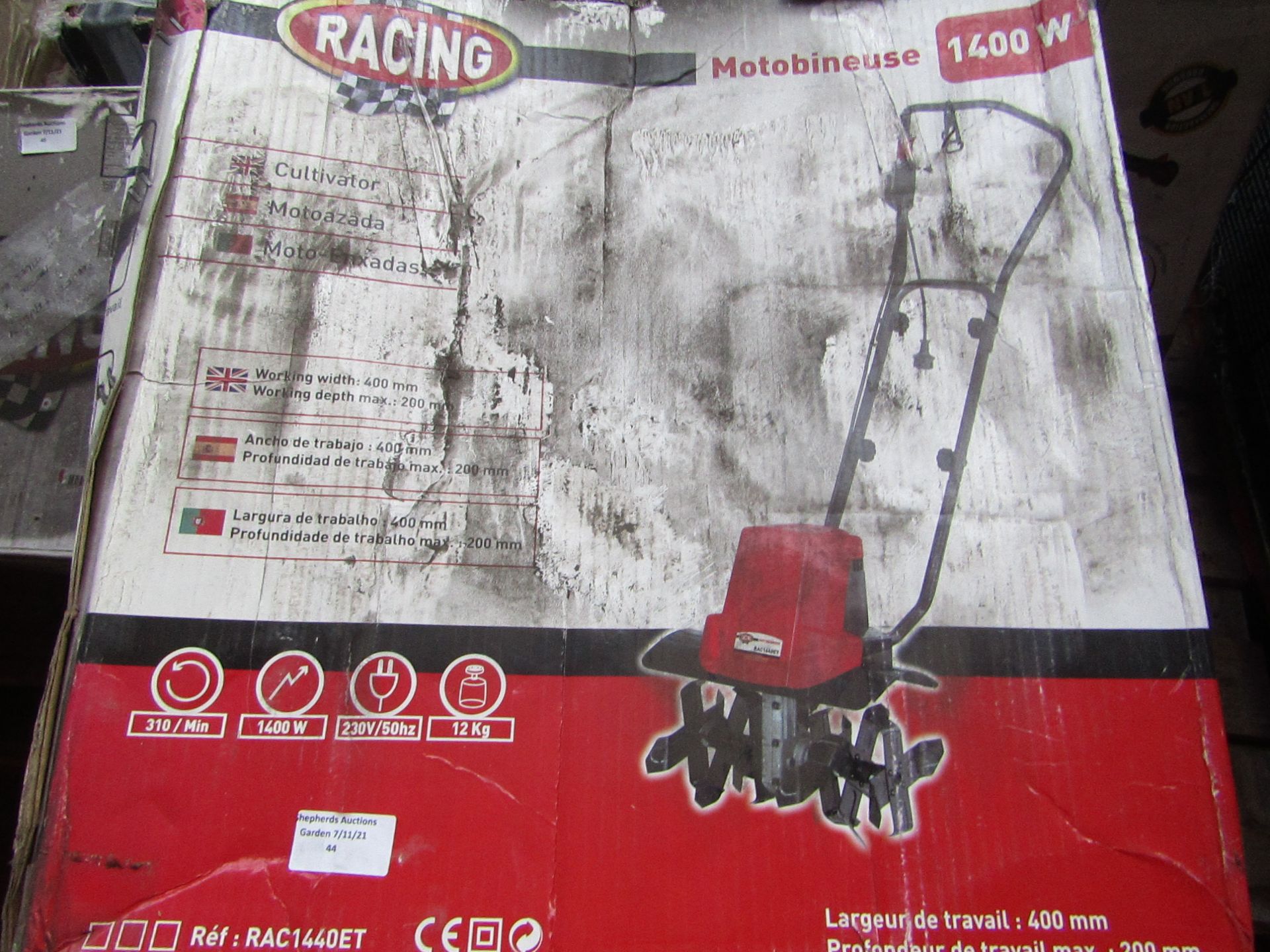 1x Racing - Corded 1400w Electric Cultivator - RAC750ET Unchecked and Untested - RRP £130 @ Leroy