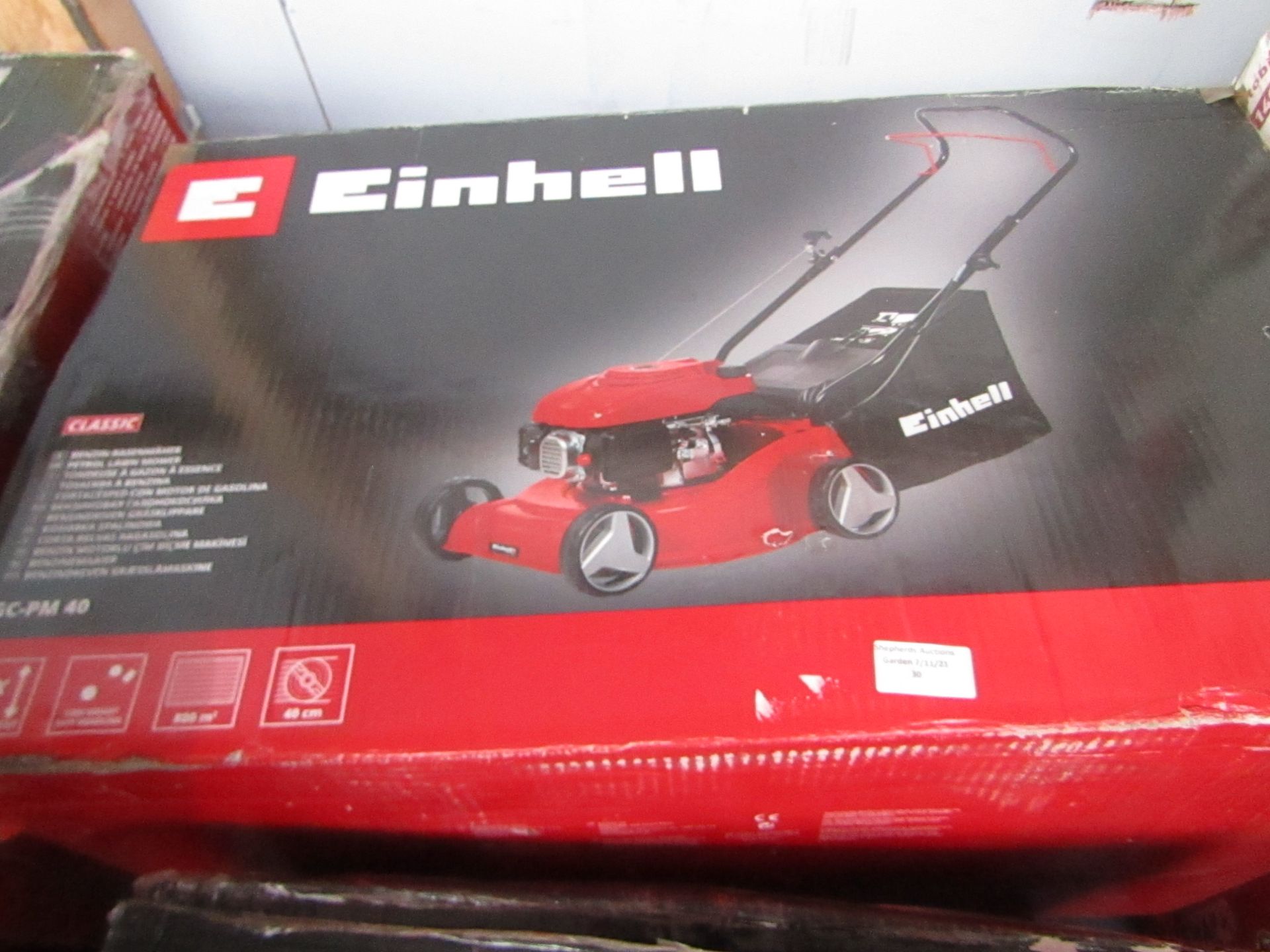 1x Einhell - Petrol Lawn Mower GC-PM 40 - Unchecked and untested - RRP £289. @ HolyDogWater.