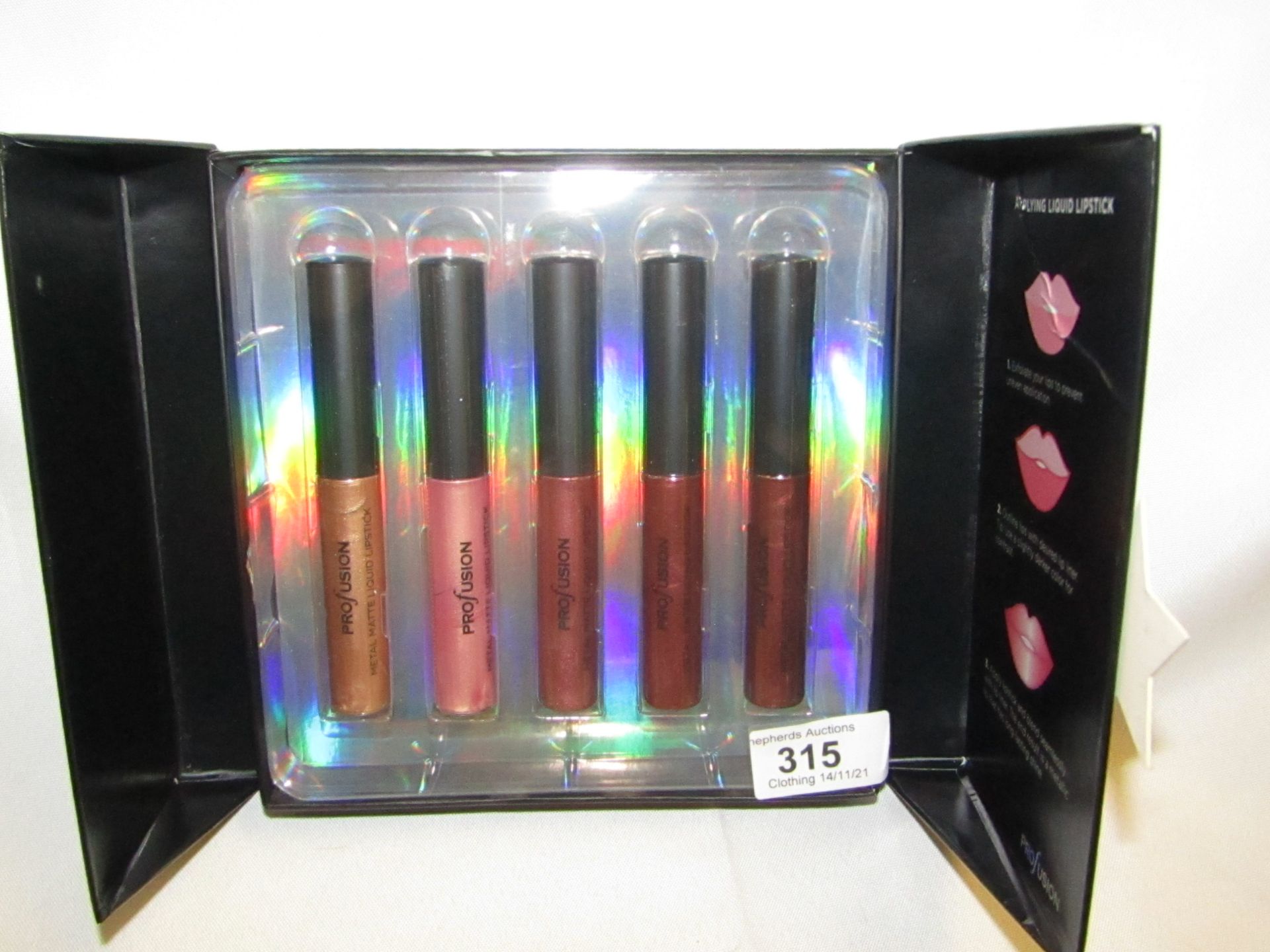 Glitter & Glam 5 X Metal Liquid Lipsticks, Gold Mauve Peach Burnt Red Bronze All new & Packaged