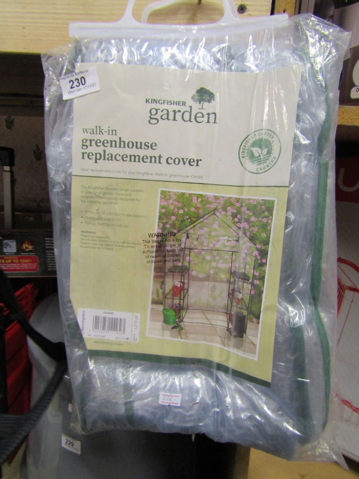 1 x Kingfisher Garden Walk In  Greenhouse Replacement Cover packaged looks unused