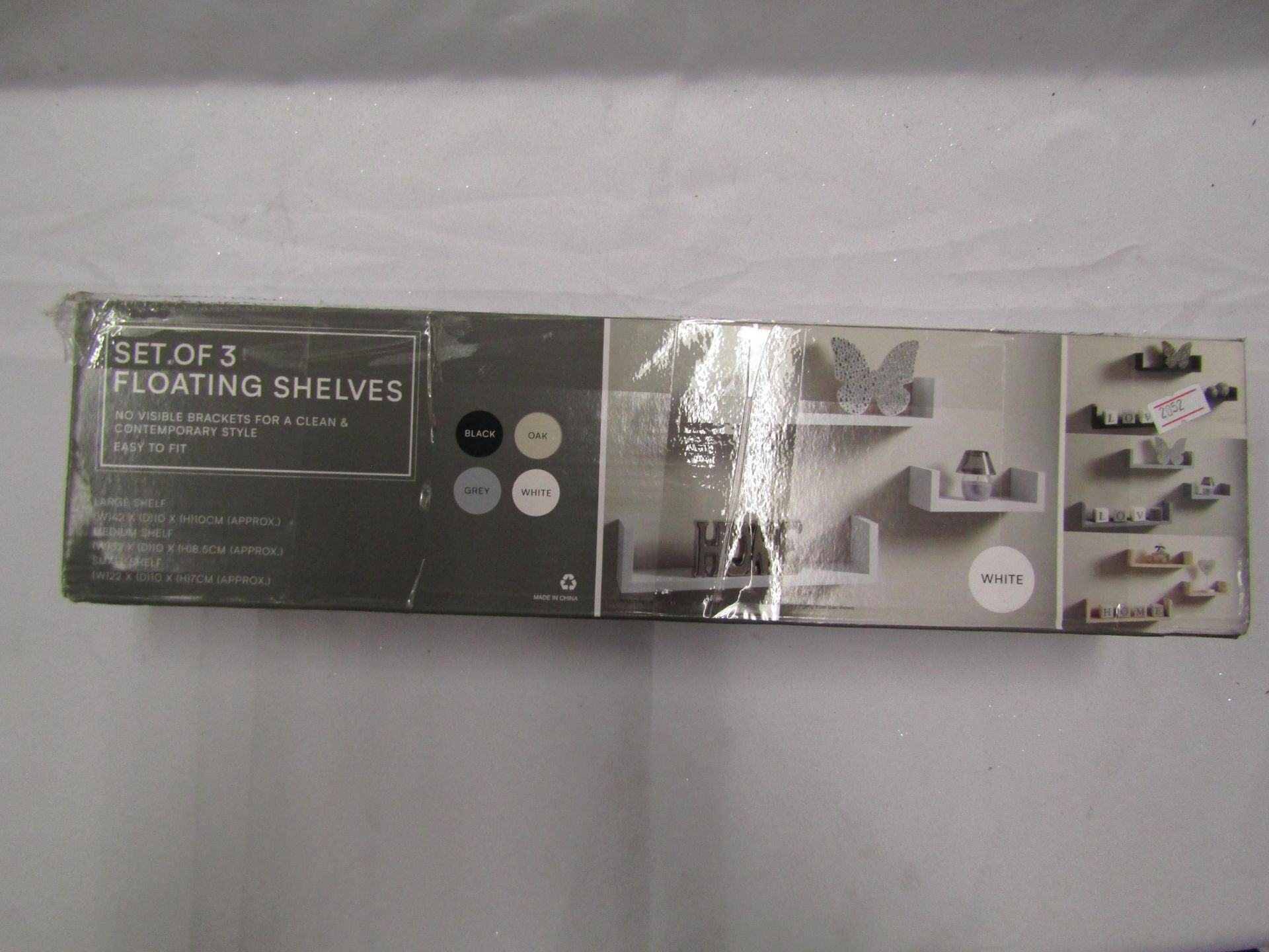 1 x Set of 3 Floating Shelves packaged see image for design