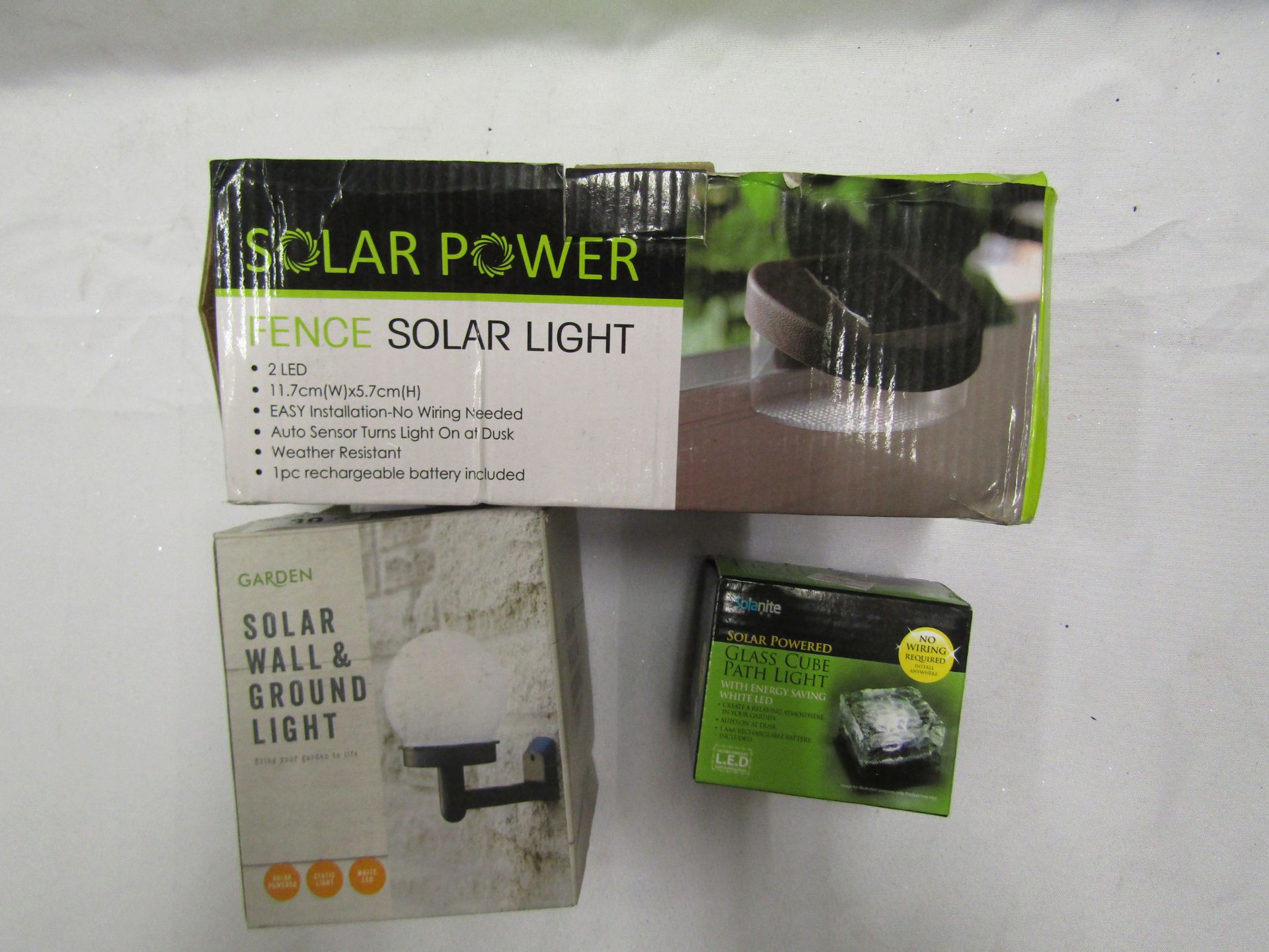 3 x various Solar Lights all packaged see image