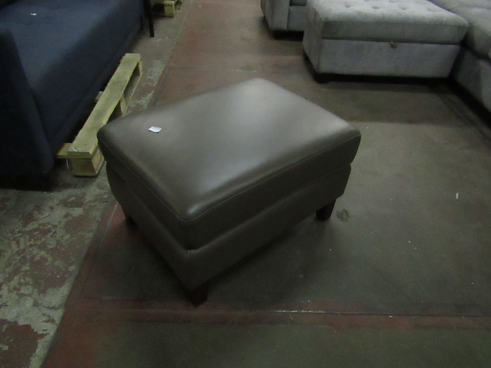 Costco Footstool in Brown Leather - Good conditon & has feet