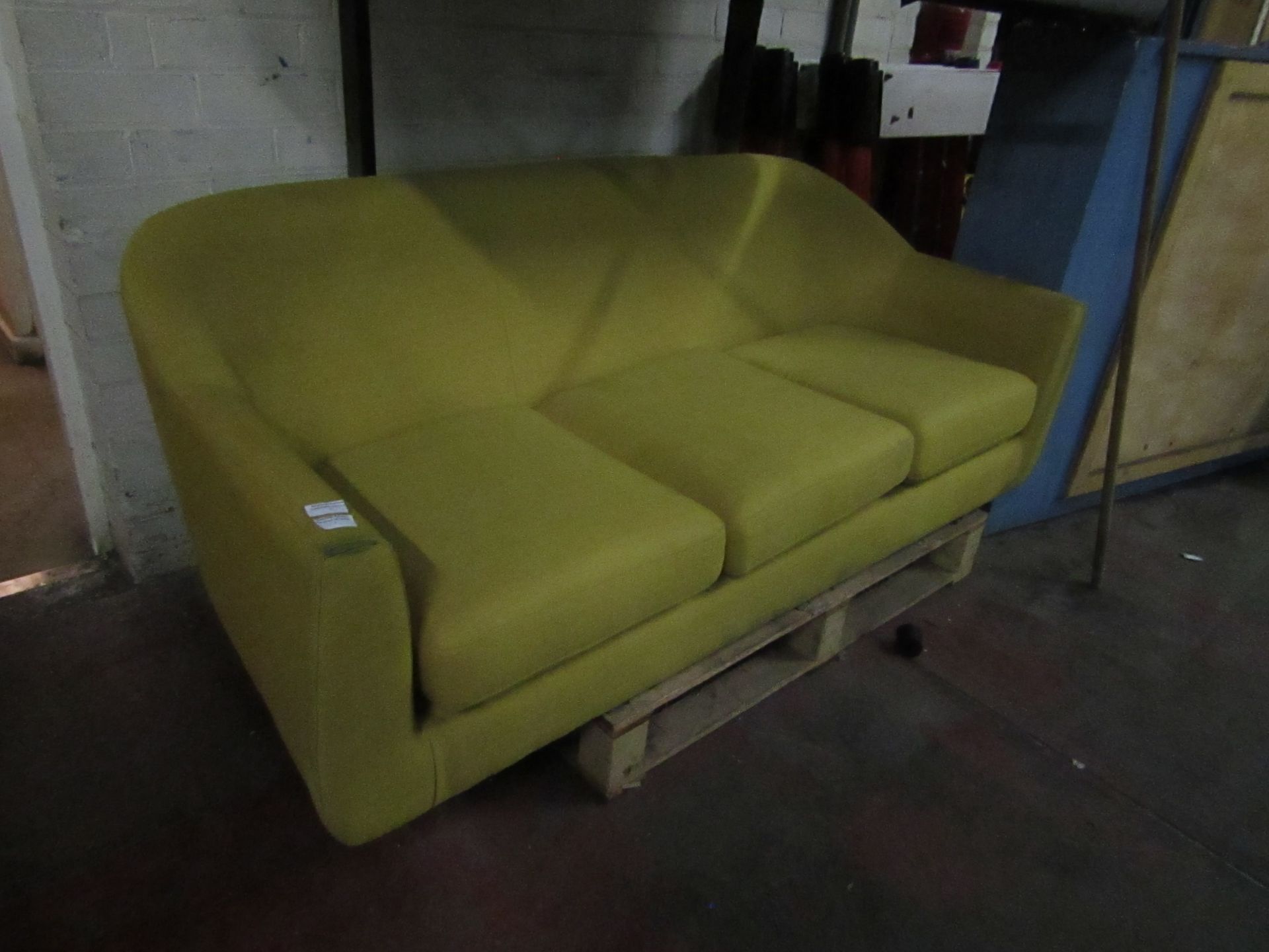 | 1X | MADE.COM 3 SEATER TUBBY SOFA |YELLOW| GOOD CONDITON (PLEASE NOTE, THIS DOES NOT PROVIDE ANY