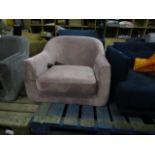 | 1X | MADE.COM VELVET TUB CHAIR | GOOD CONDITION & HAS LEGS | PINK | RRP £299 |