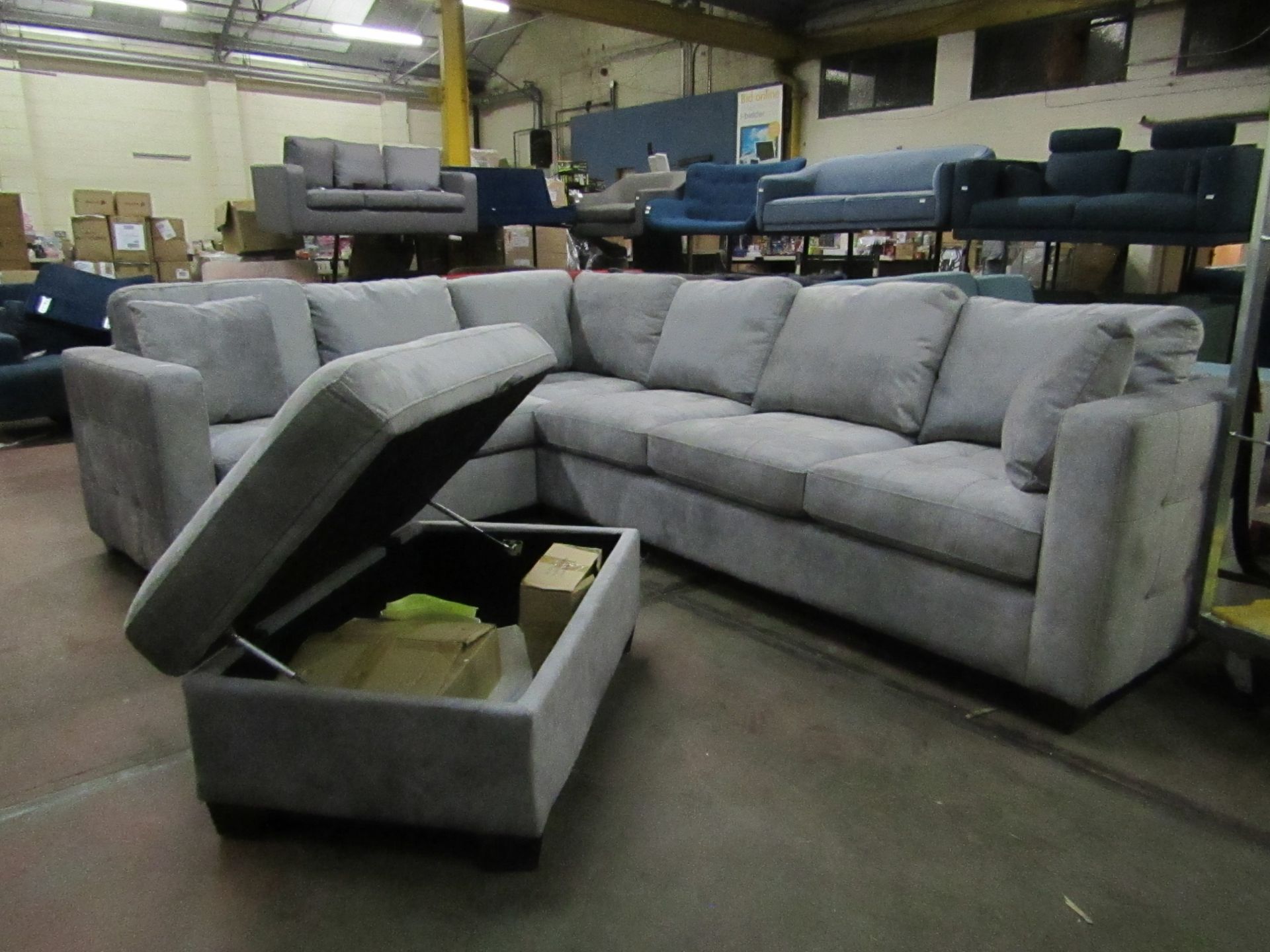 Costco Fabric Left Hand Corner Sofa - Good Condition just has a few wear and tear marks, viewing