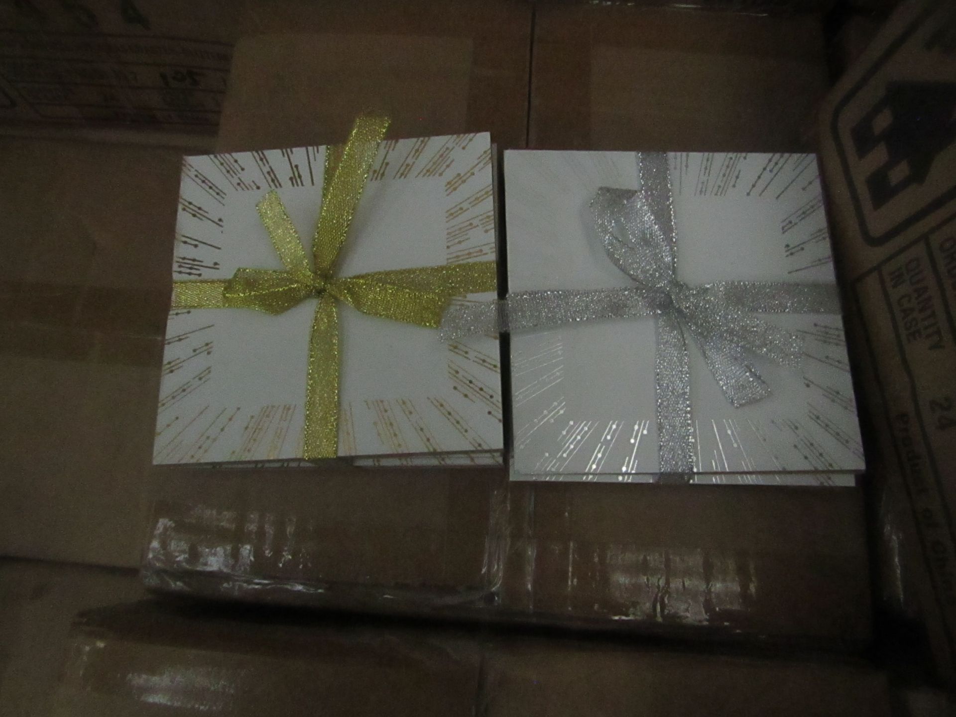 1x Box Of 24x Packs of 4 Xmas Coaster - Glitterd - Unused & Boxed.