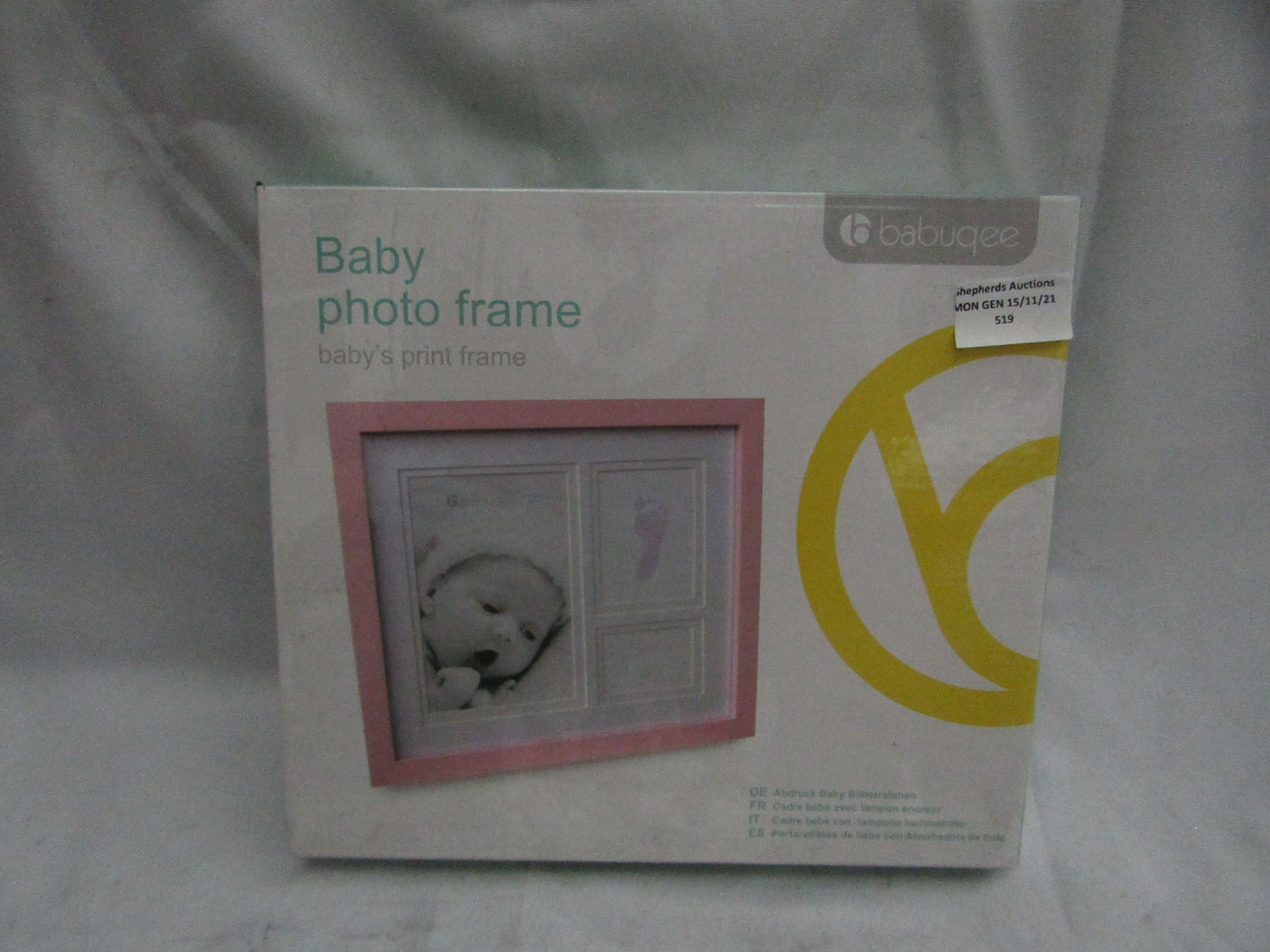Babuqee - "Baby's Print Frame" Baby Girl Photo Frame ( Images Upto 7 x 9cm ) - Unused & Boxed.
