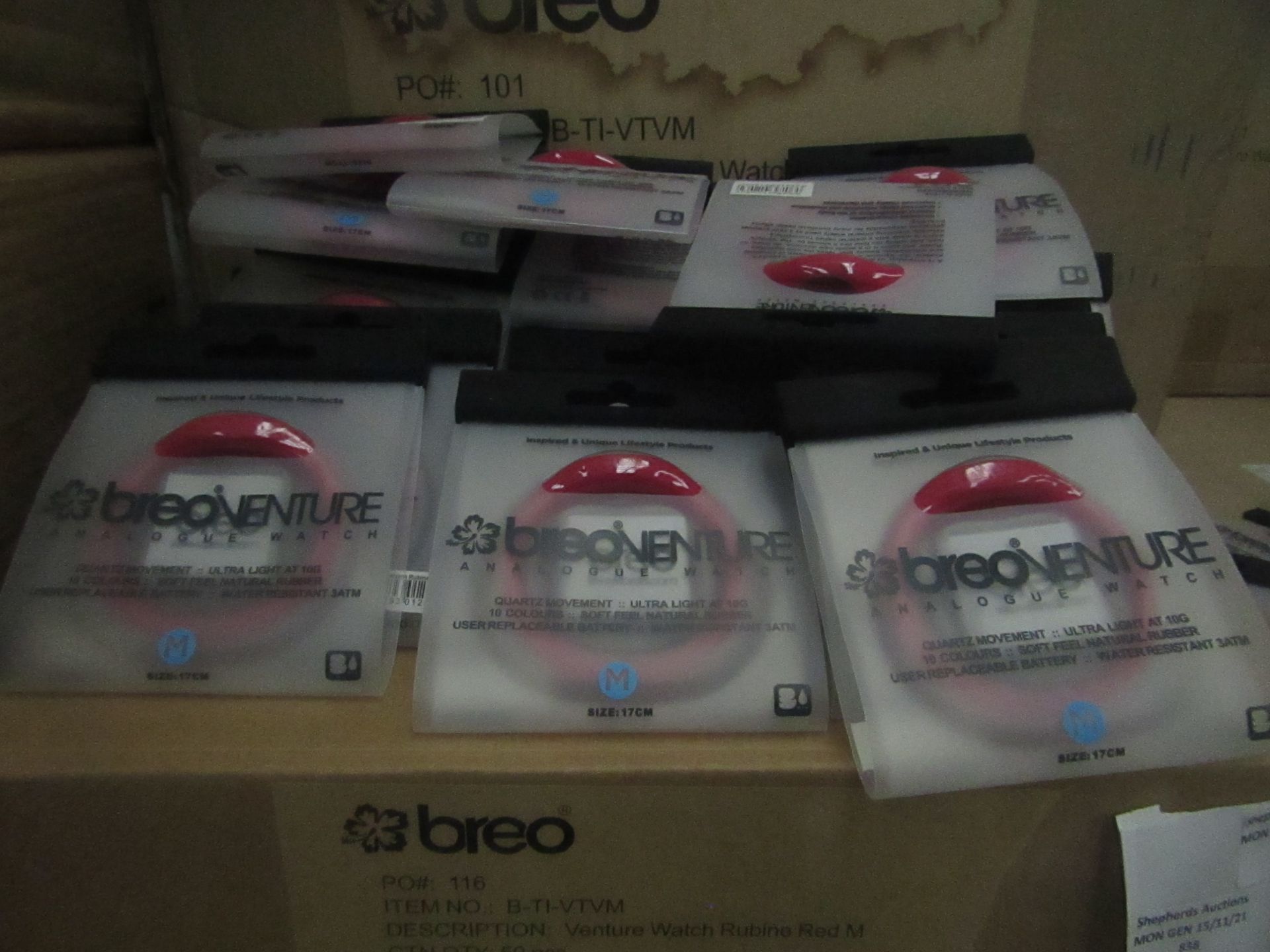 40x Breo - Venture Rubine Red Watch - Size Medium - All Unused & Packaged.