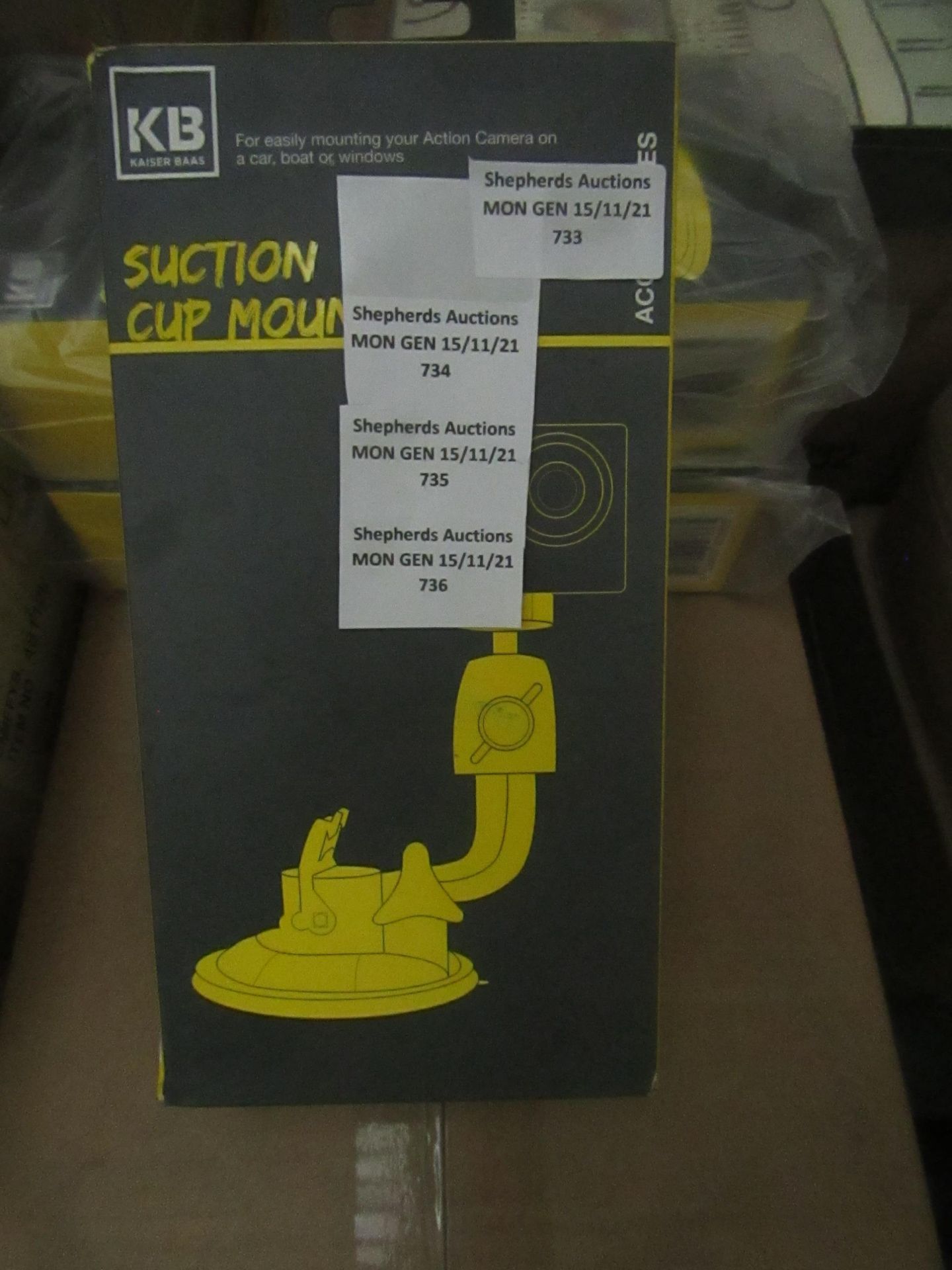 4x Kaiser Baas - Suction Cup Mount (Suitable For Action Camera) - New & Boxed.